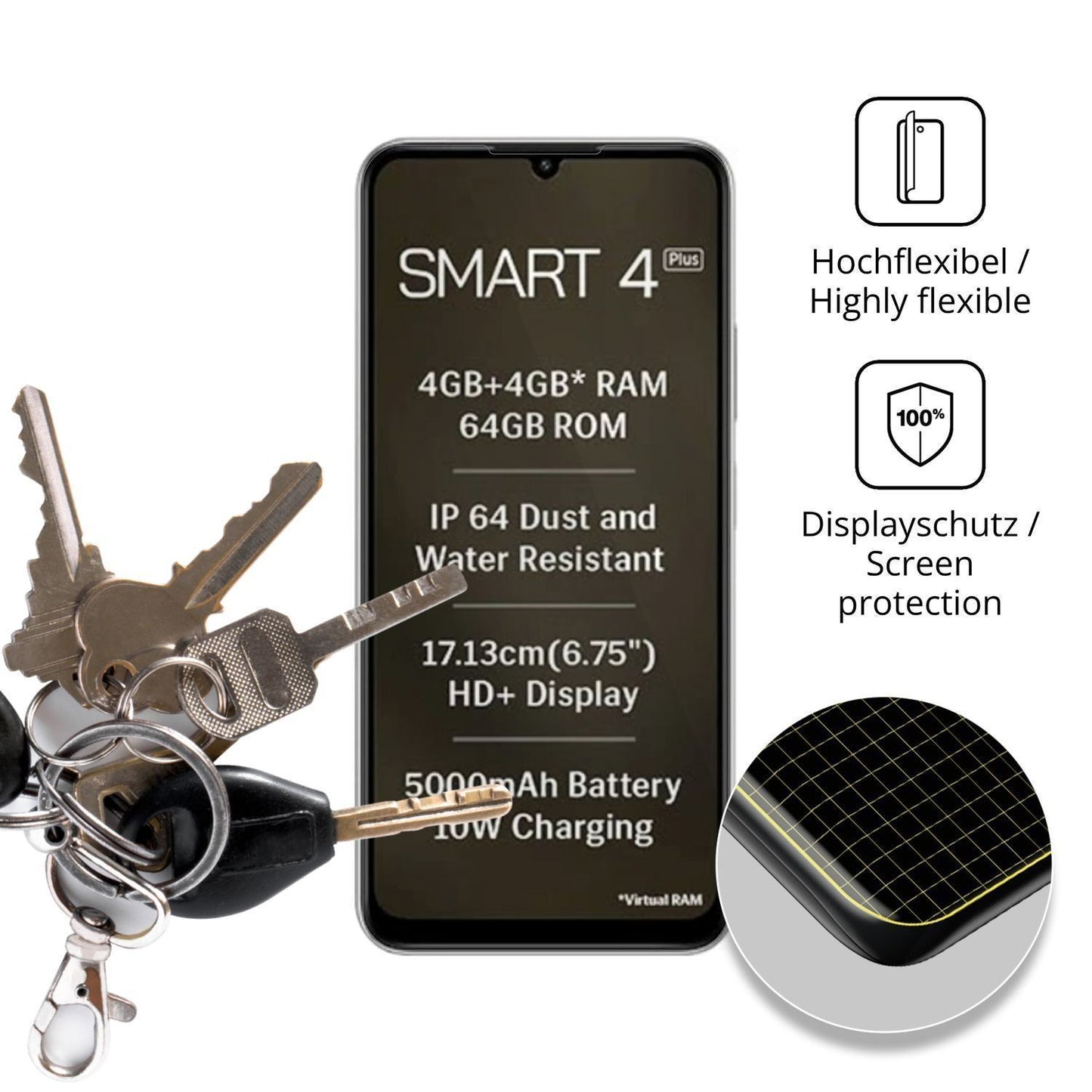 2x 3D Full Cover Schutzfolie für Lava Smart 4 Plus (3)