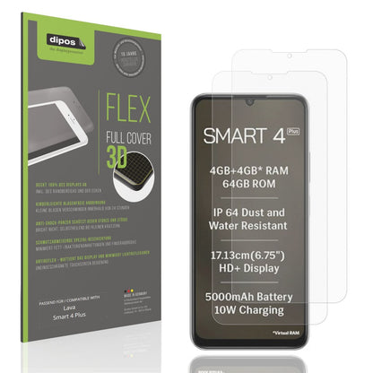 2x Full Cover Schutzfolie matt für Lava Smart 4 Pl (1)
