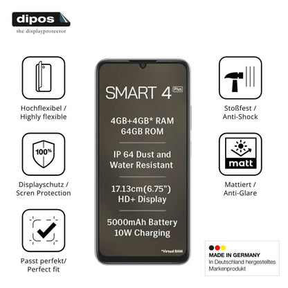 2x Full Cover Schutzfolie matt für Lava Smart 4 Pl (7)