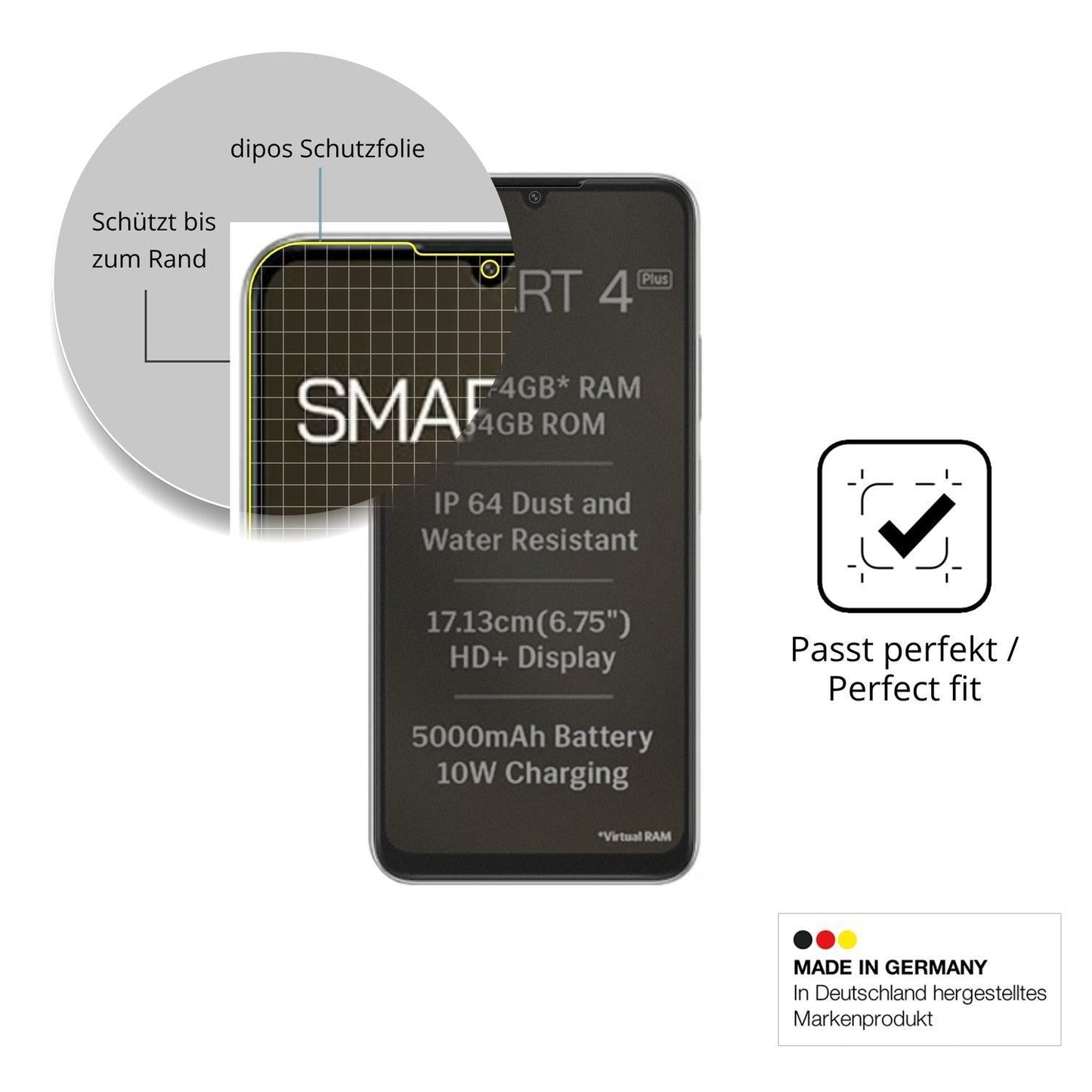 Full Cover Privacy Blickschutzfolie für Lava Smart (4)