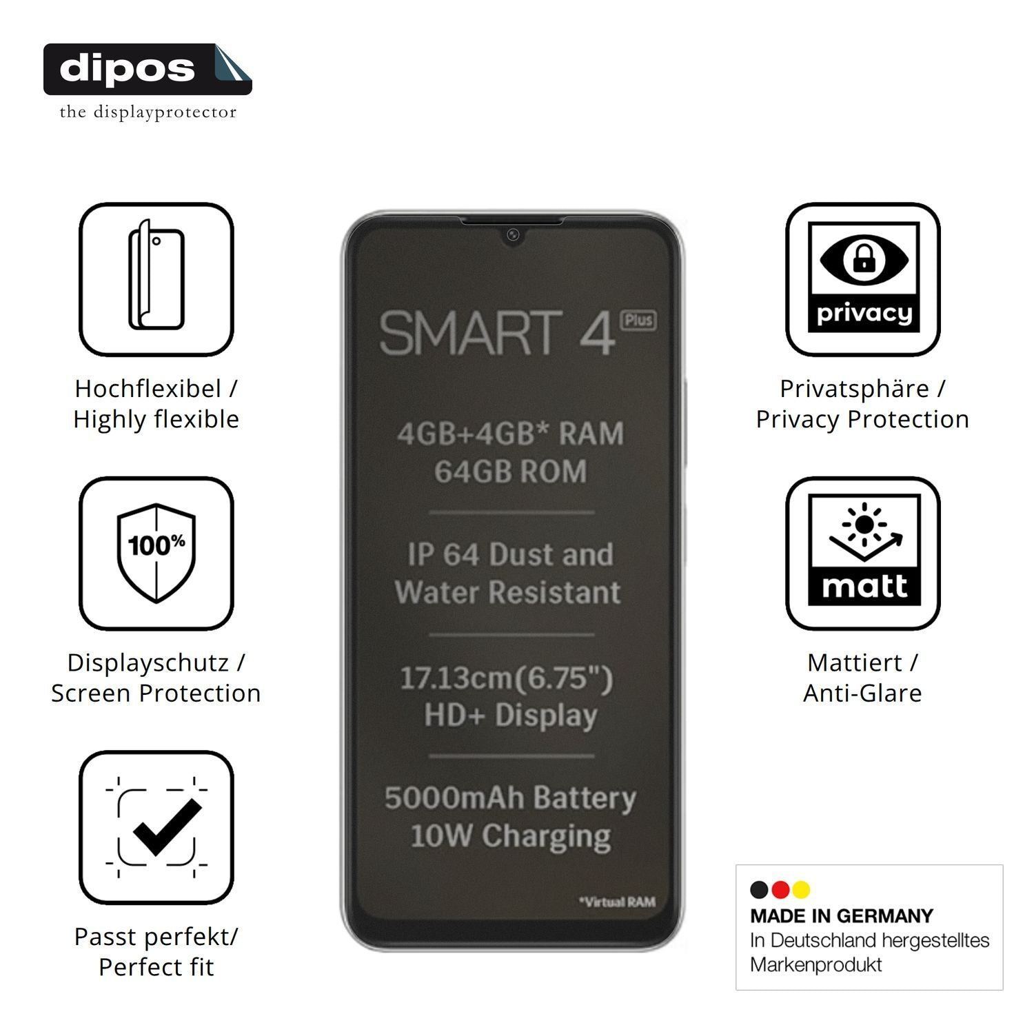Full Cover Privacy Blickschutzfolie für Lava Smart (5)