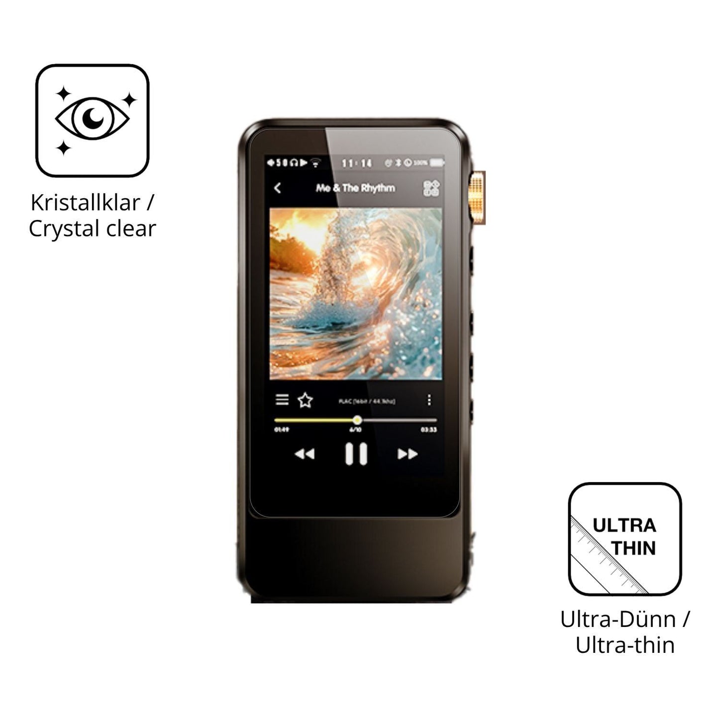 4x Schutzfolie klar für HIFI WALKER H20 Pro Displa (5)
