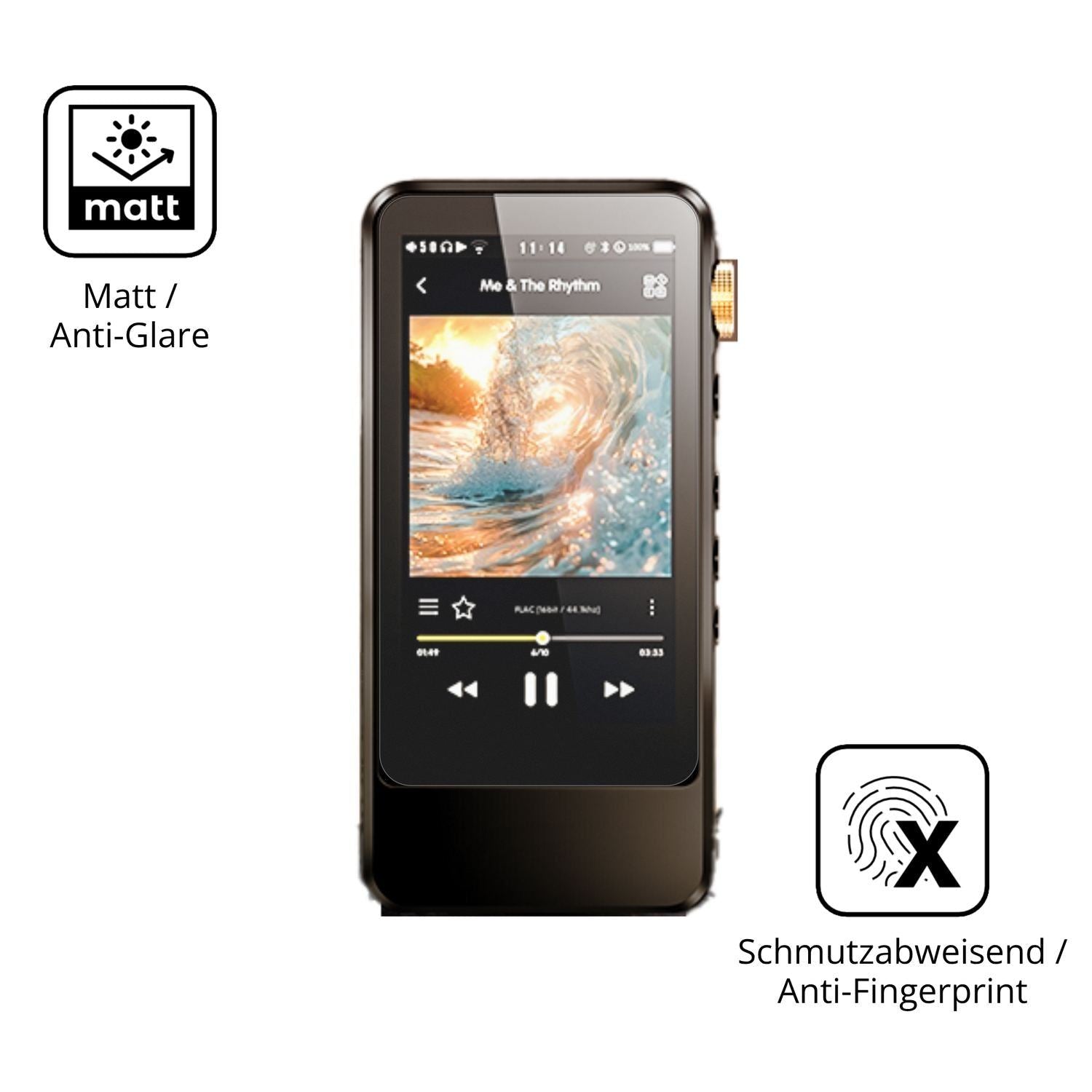 4x Schutzfolie matt für HIFI WALKER H20 Pro Displa (5)