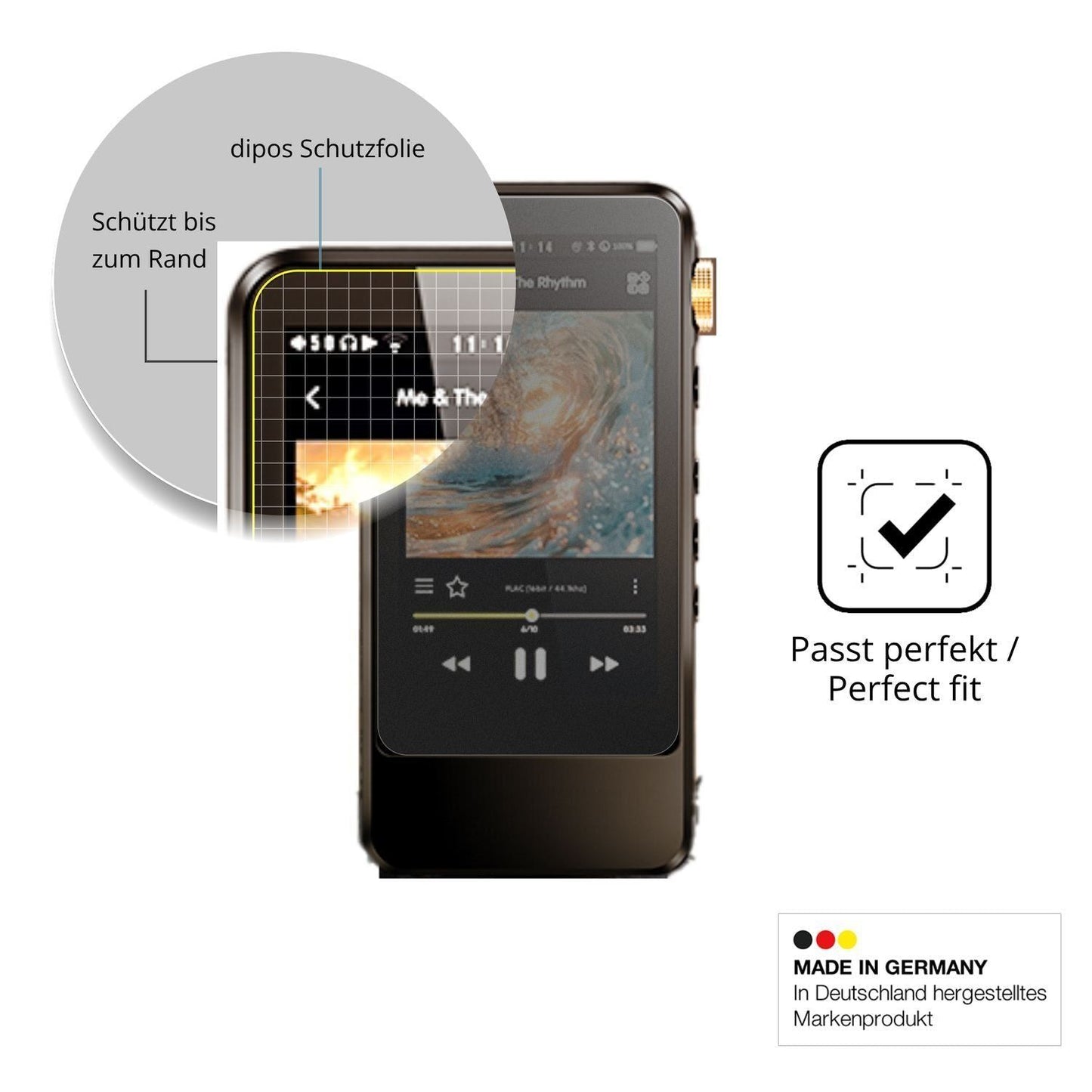 Blickschutzfolie für HIFI WALKER H20 Pro matt Schu (4)
