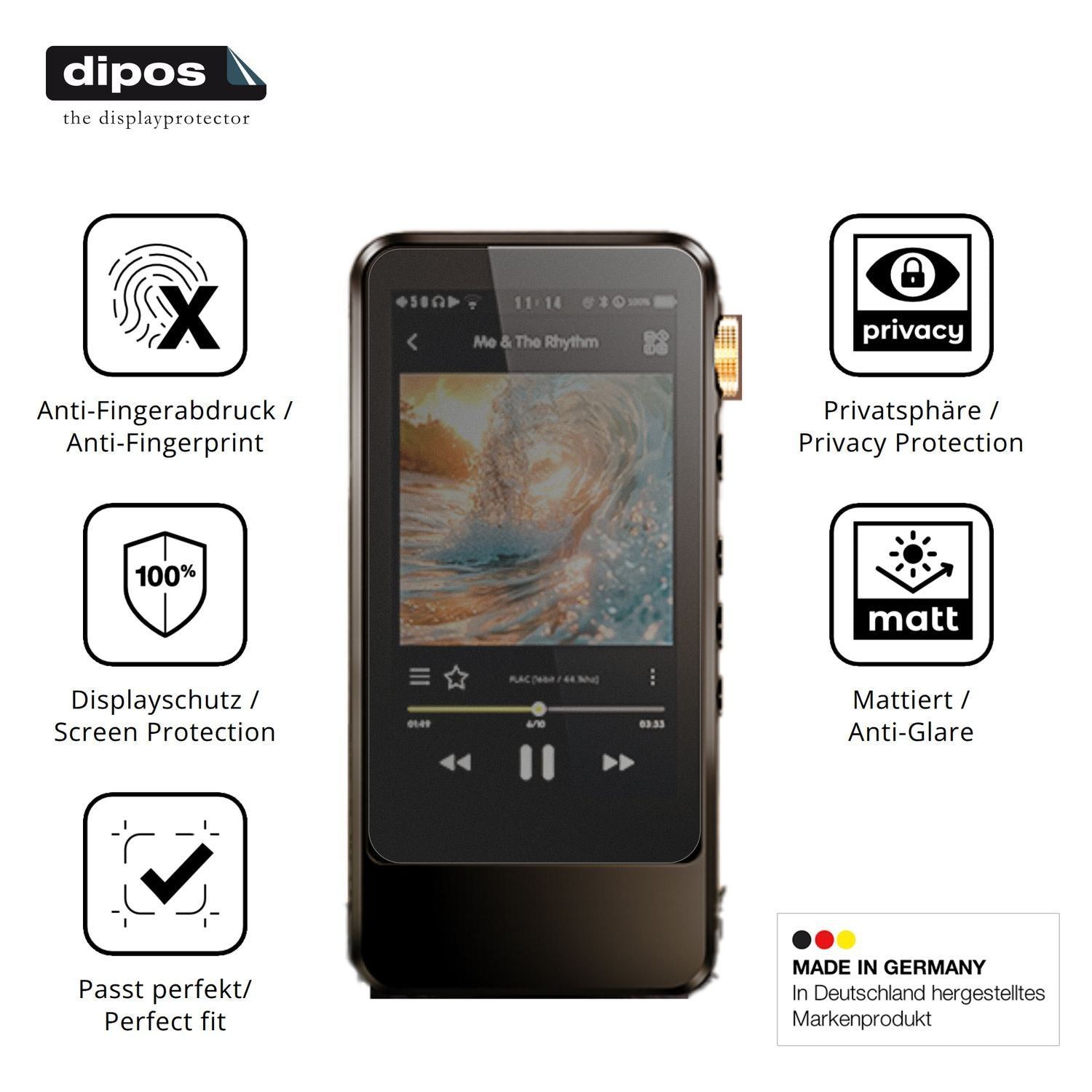 Blickschutzfolie für HIFI WALKER H20 Pro matt Schu (5)