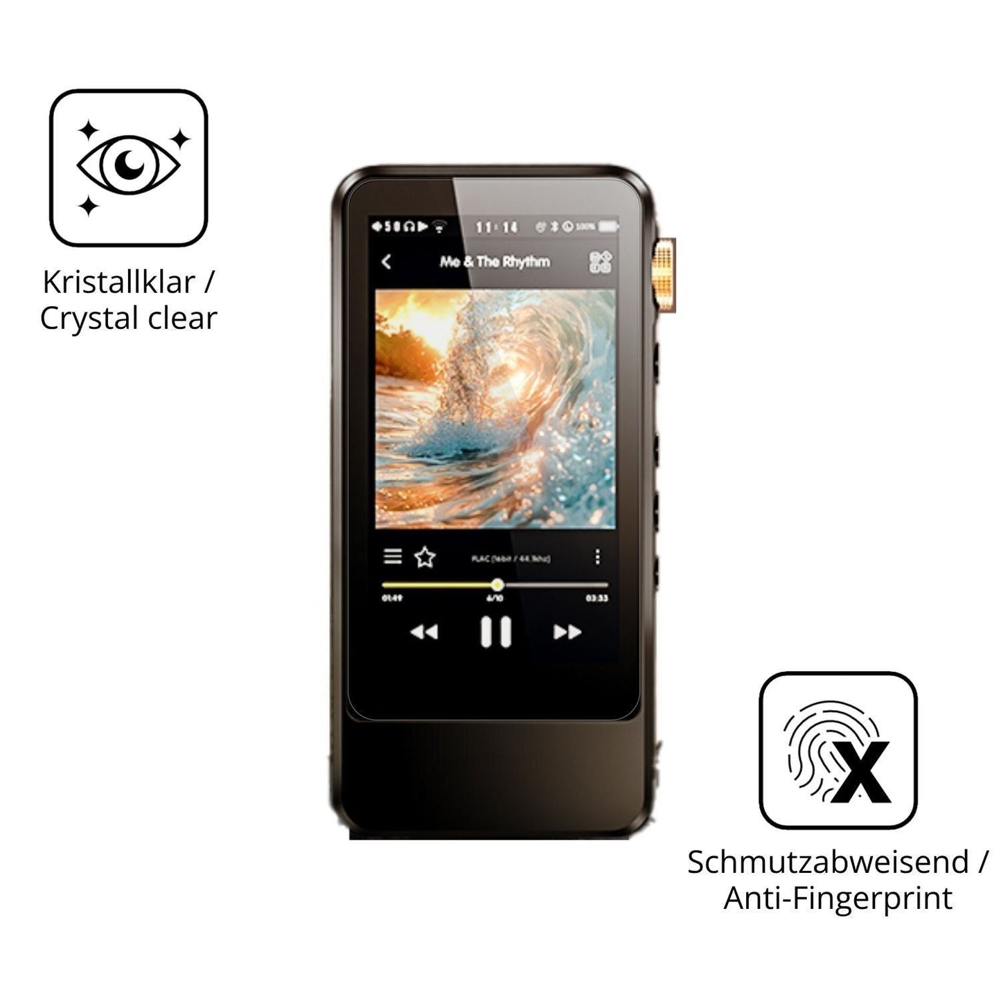 2x 9H Schutzfolie für HIFI WALKER H20 Pro Panzerfo (5)