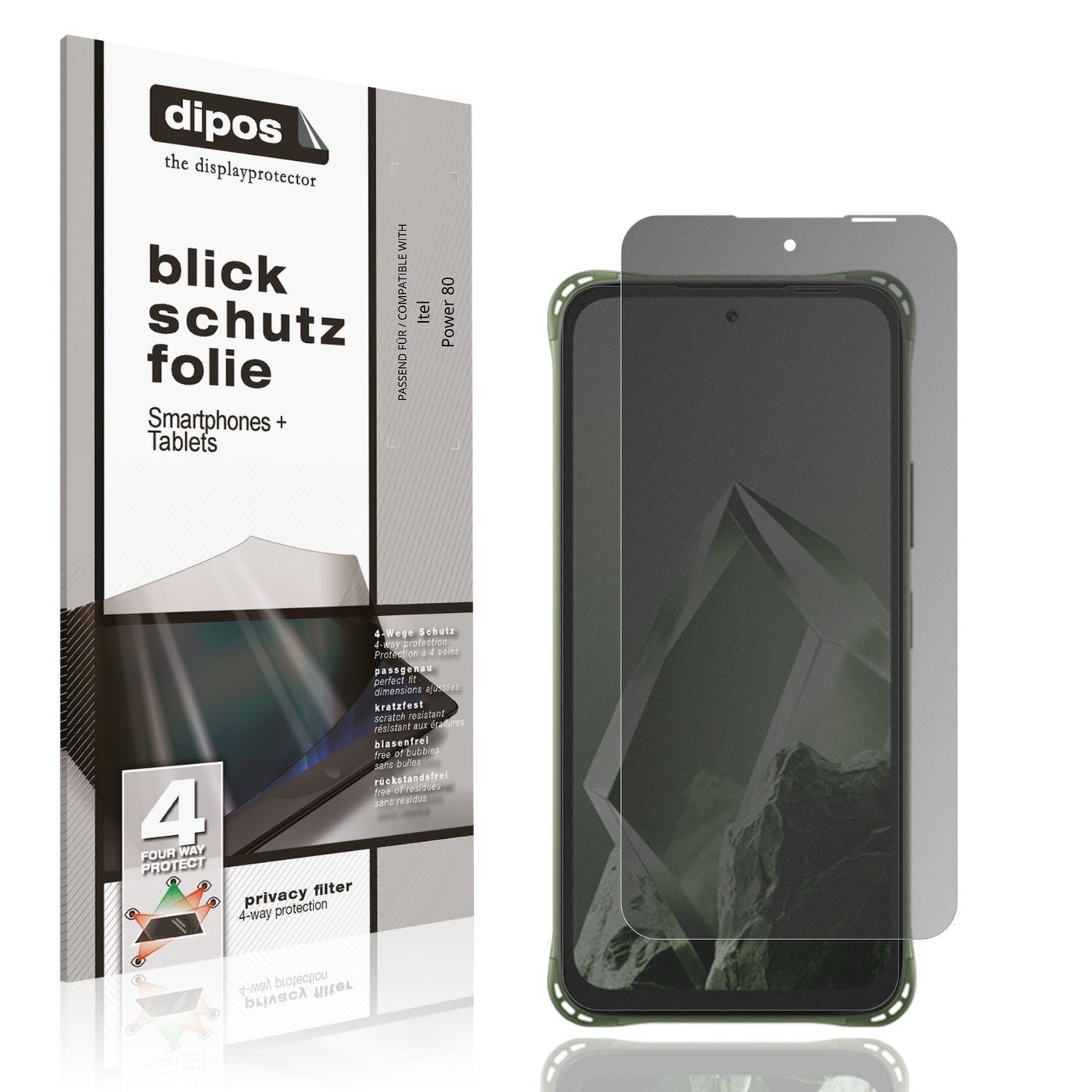 Blickschutzfolie für Itel Power 80 matt Schutzfoli (1)