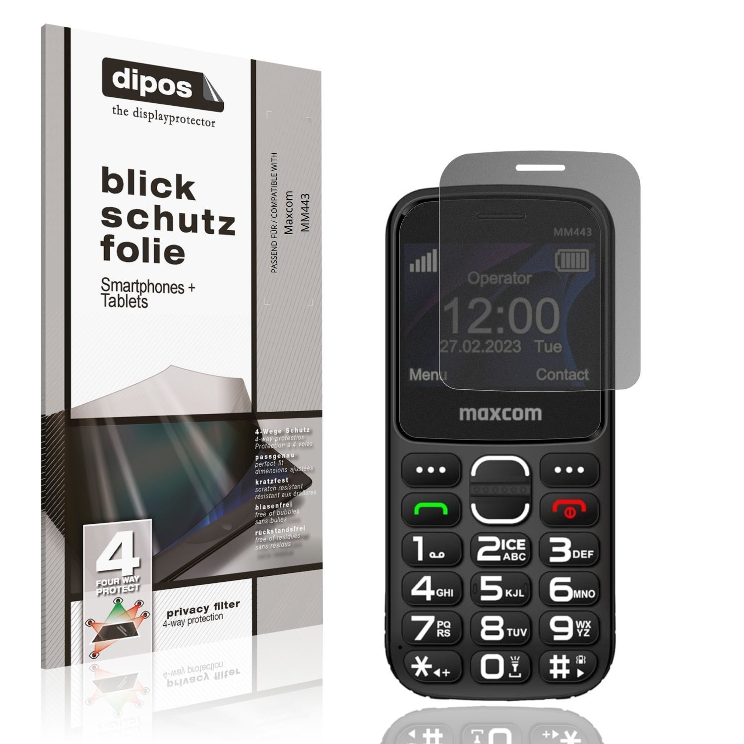 Blickschutzfolie für Maxcom MM443 matt Schutzfolie (1)