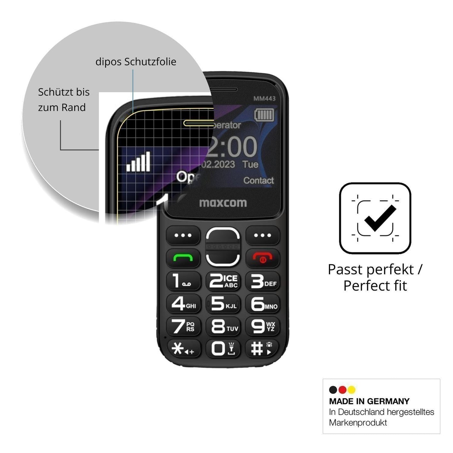 Blickschutzfolie für Maxcom MM443 matt Schutzfolie (4)