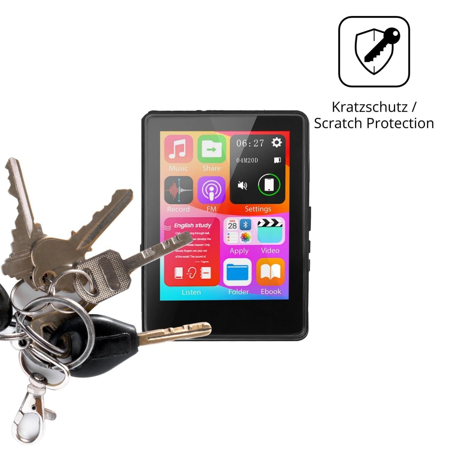 4x Schutzfolie klar für Aroeally MP3-D7 Display-Sc (4)