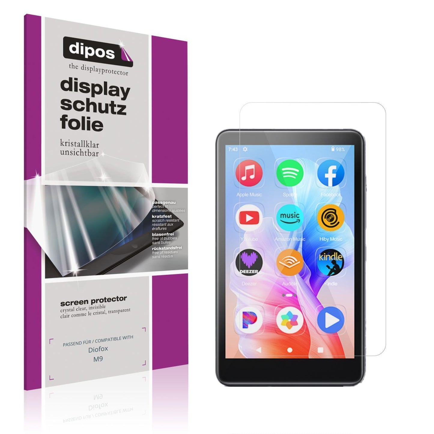 4x Schutzfolie klar für Diofox M9 Display-Schutzfo (1)