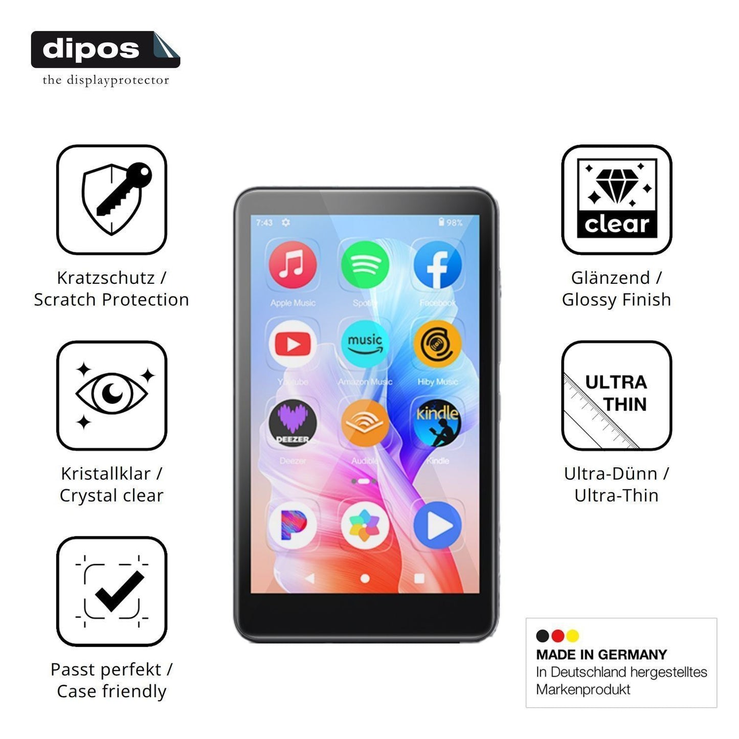 4x Schutzfolie klar für Diofox M9 Display-Schutzfo (7)