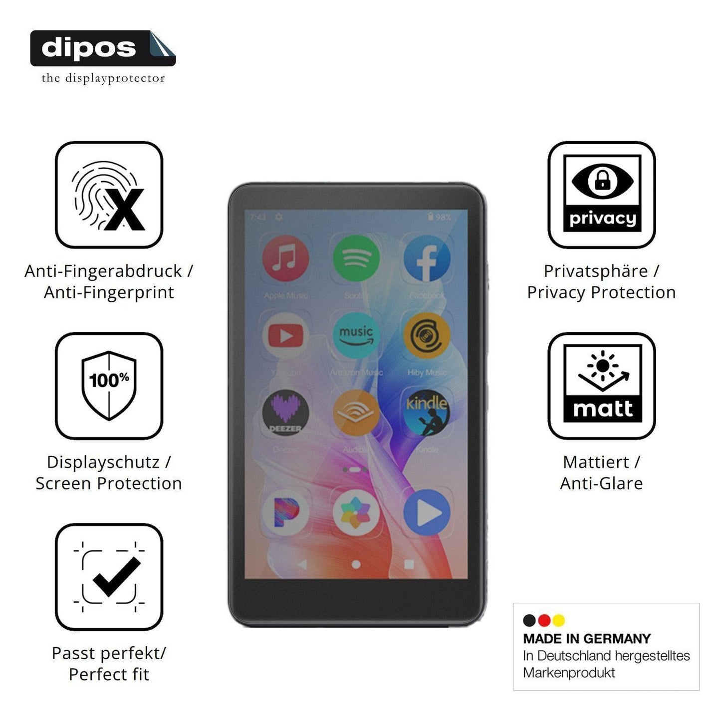 Blickschutzfolie für Diofox M9 matt Schutzfolie Pr (5)