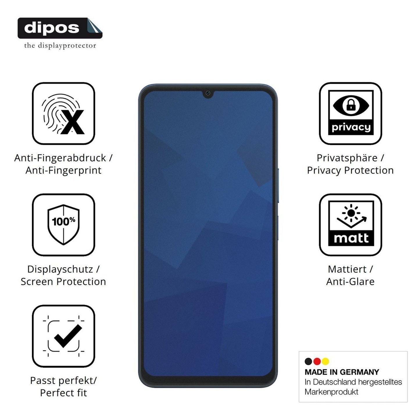 Blickschutzfolie für Vivo Y11e matt Schutzfolie Pr (5)