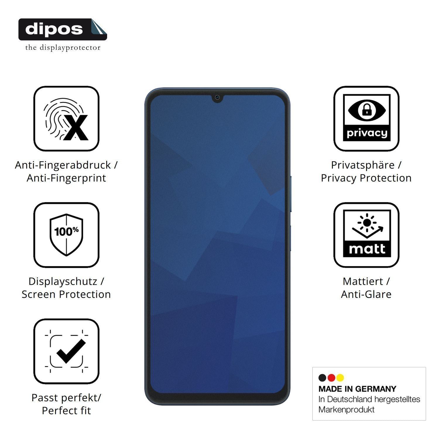 Blickschutzfolie für Vivo Y11e matt Schutzfolie Pr (5)