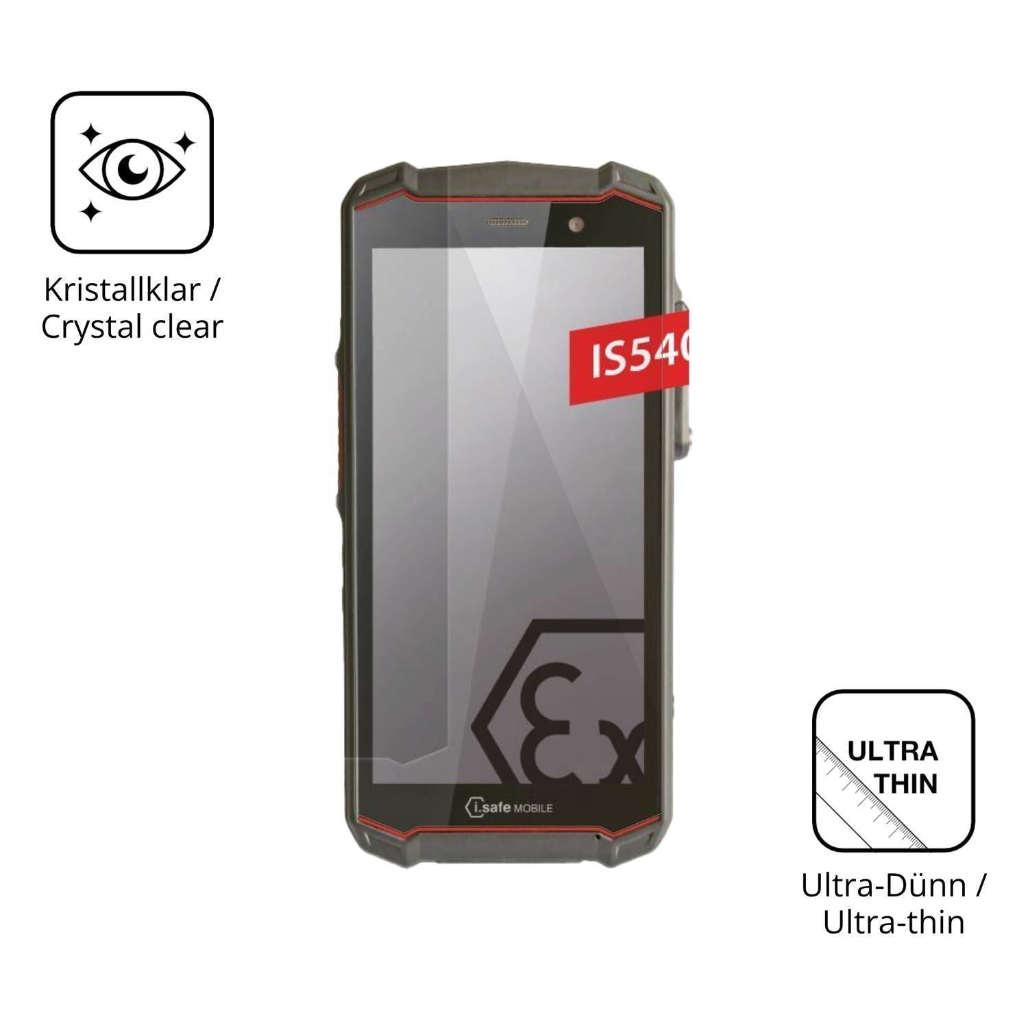 4x Schutzfolie klar für i.safe MOBILE IS540.M1 Dis (5)