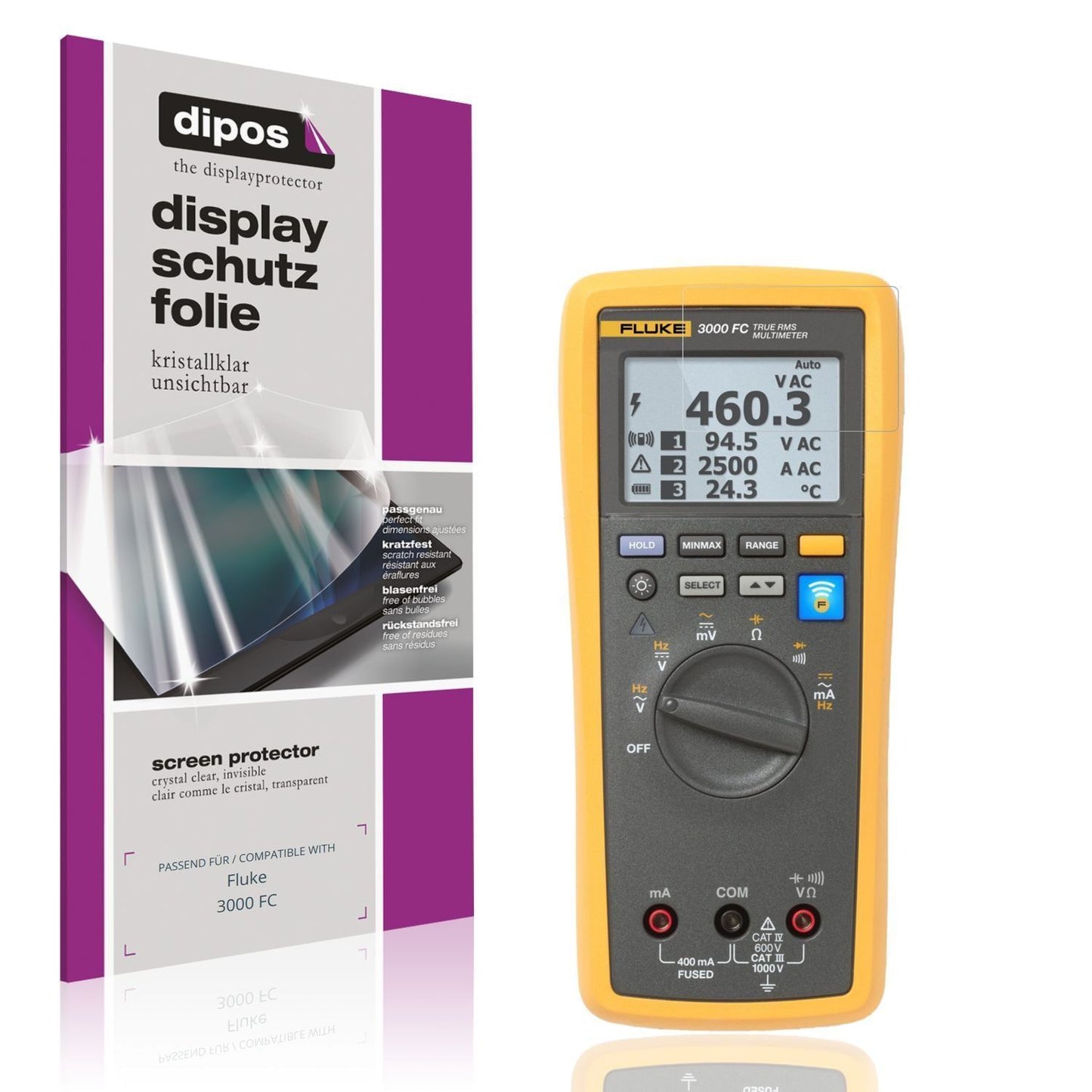 4x Schutzfolie klar für Fluke 3000 FC Display-Schu (1)