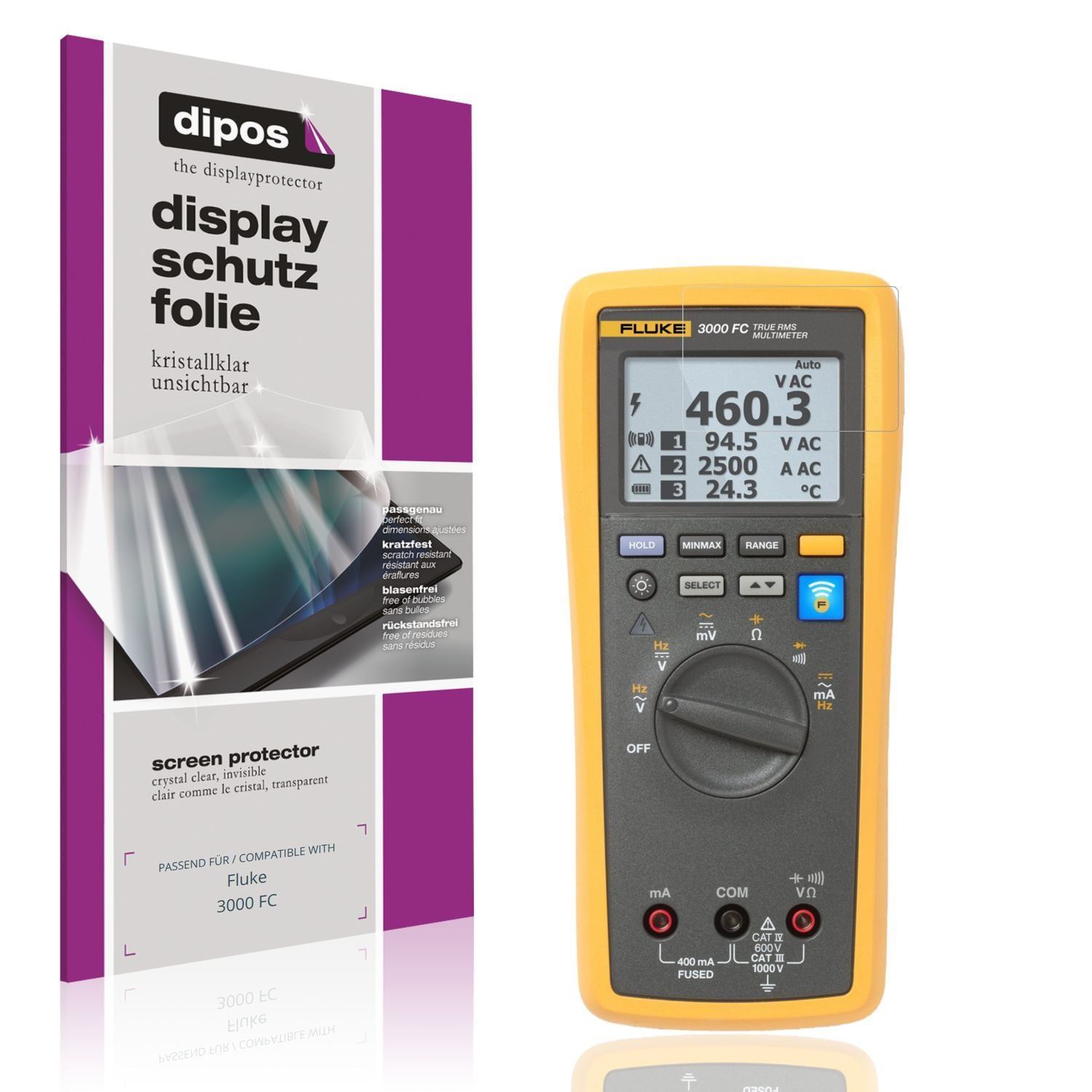 4x Schutzfolie klar für Fluke 3000 FC Display-Schu (1)
