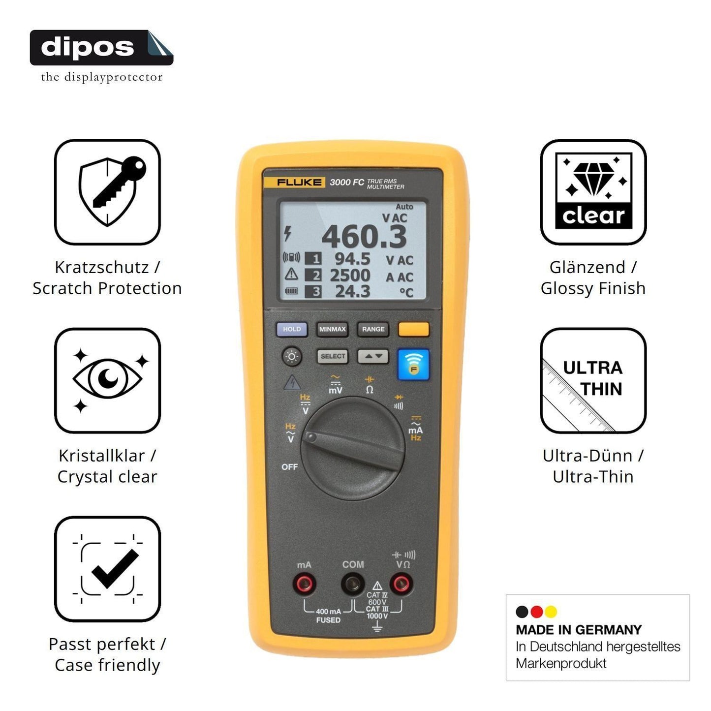 4x Schutzfolie klar für Fluke 3000 FC Display-Schu (7)