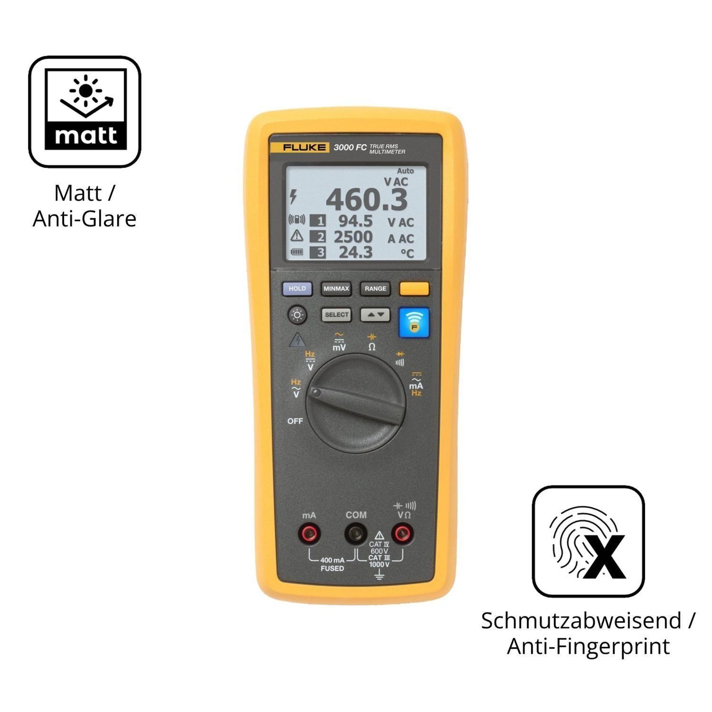 4x Schutzfolie matt für Fluke 3000 FC Display-Schu (5)