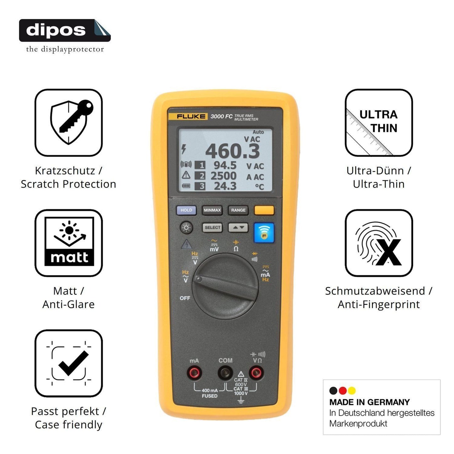 4x Schutzfolie matt für Fluke 3000 FC Display-Schu (7)