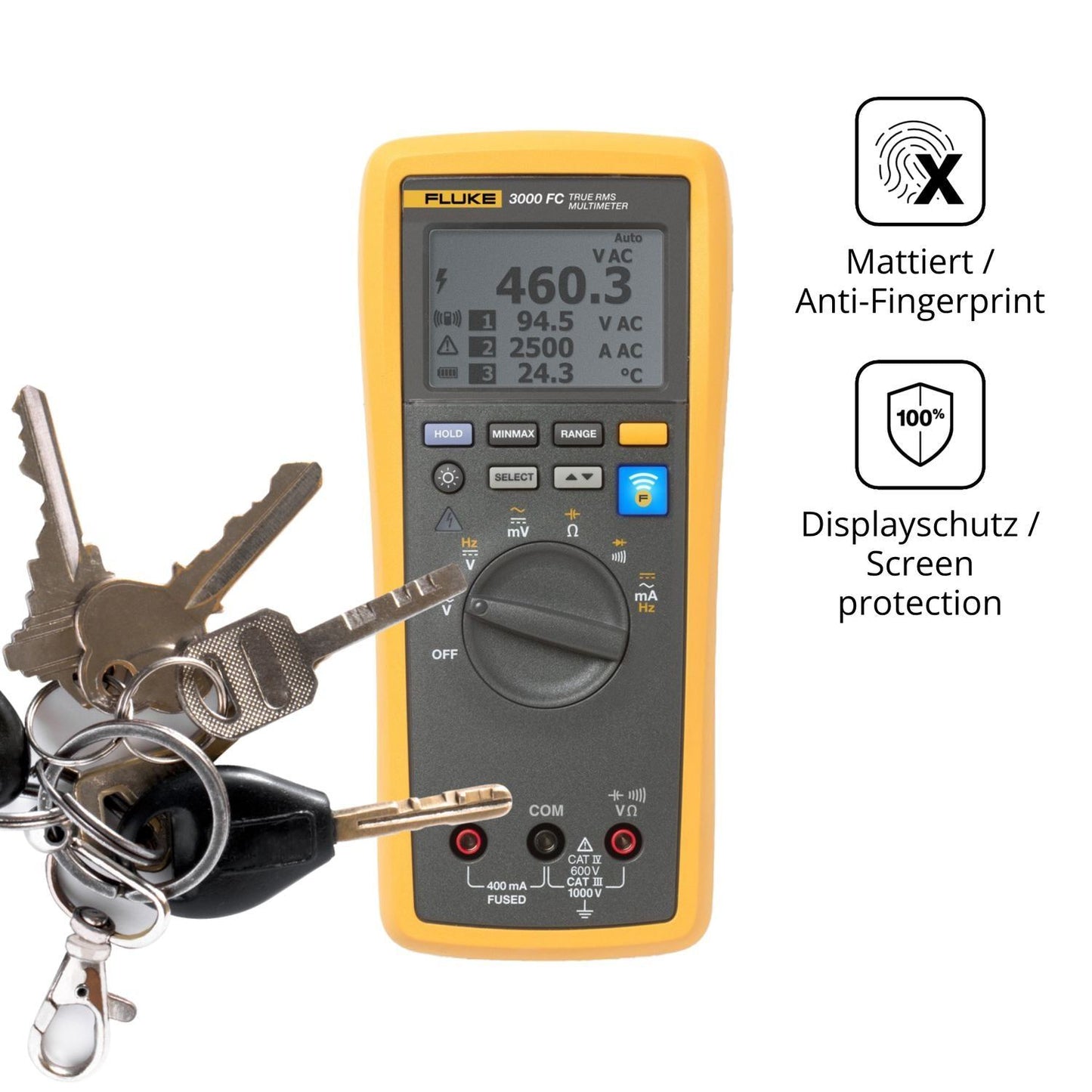 Blickschutzfolie für Fluke 3000 FC matt Schutzfoli (3)