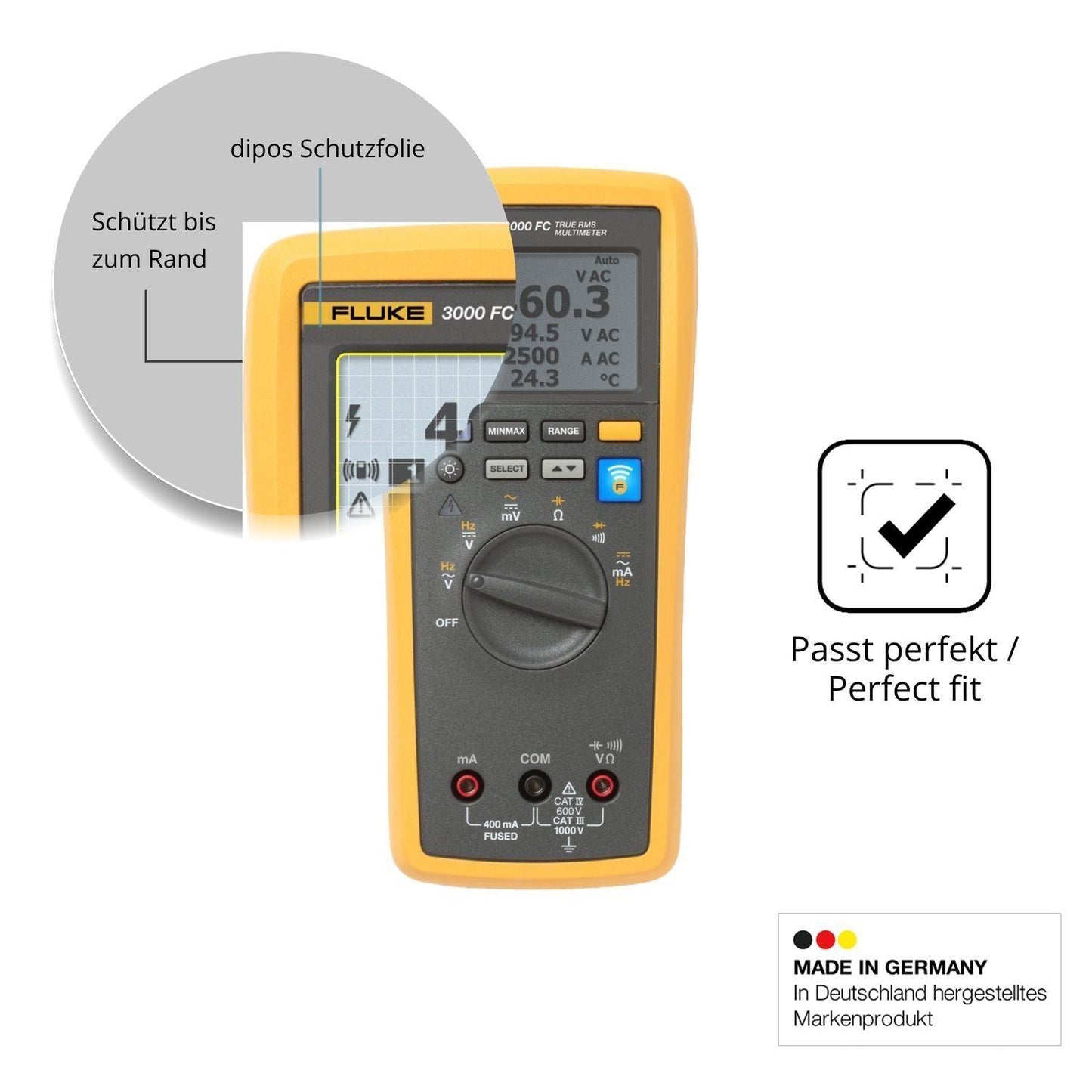 Blickschutzfolie für Fluke 3000 FC matt Schutzfoli (4)