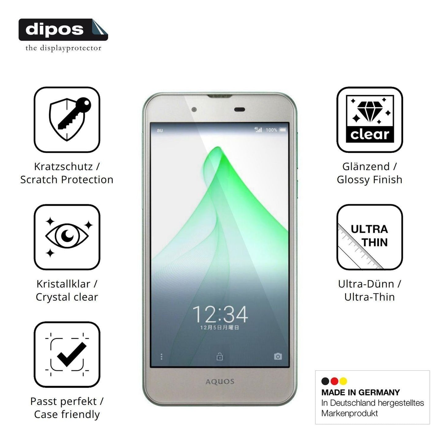 4x Schutzfolie klar für Sharp Aquos SHV37 Display- (7)