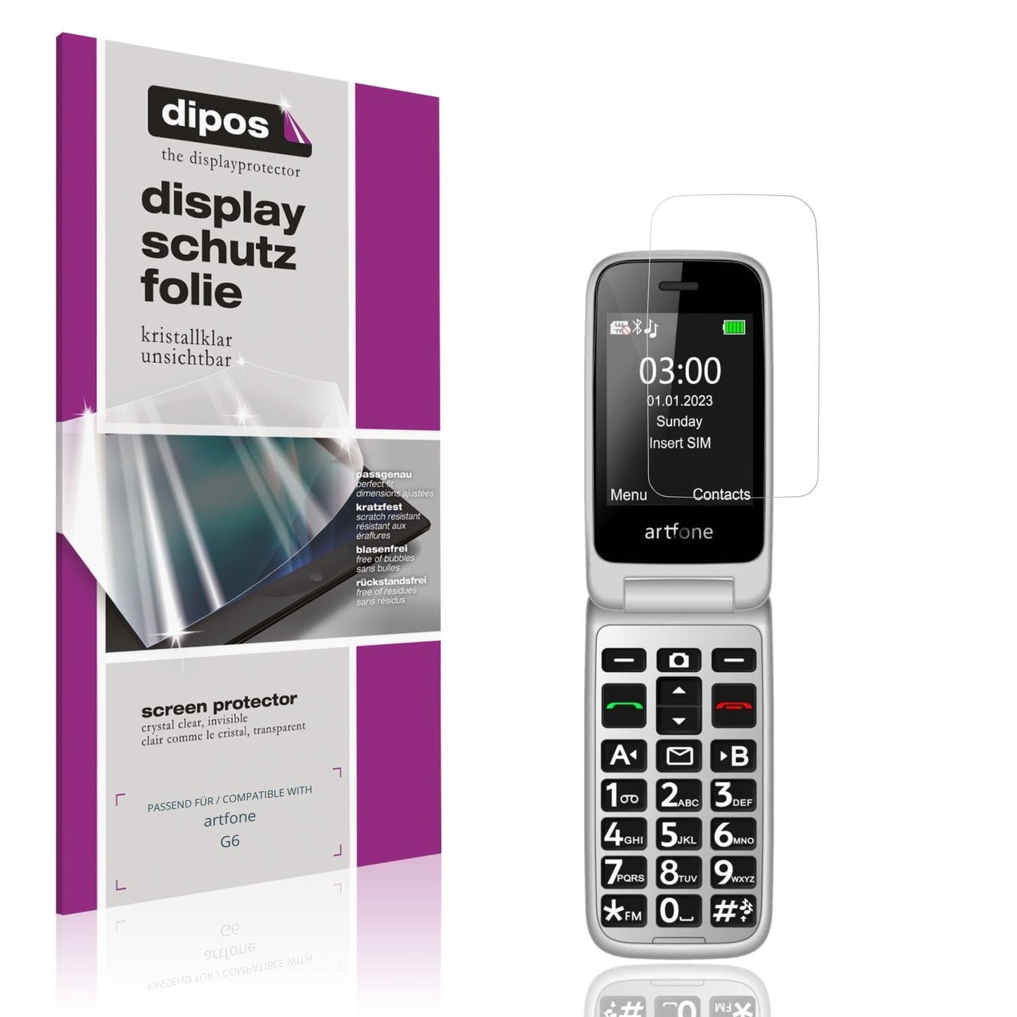 4x Schutzfolie klar für artfone G6 Display-Schutzf (1)