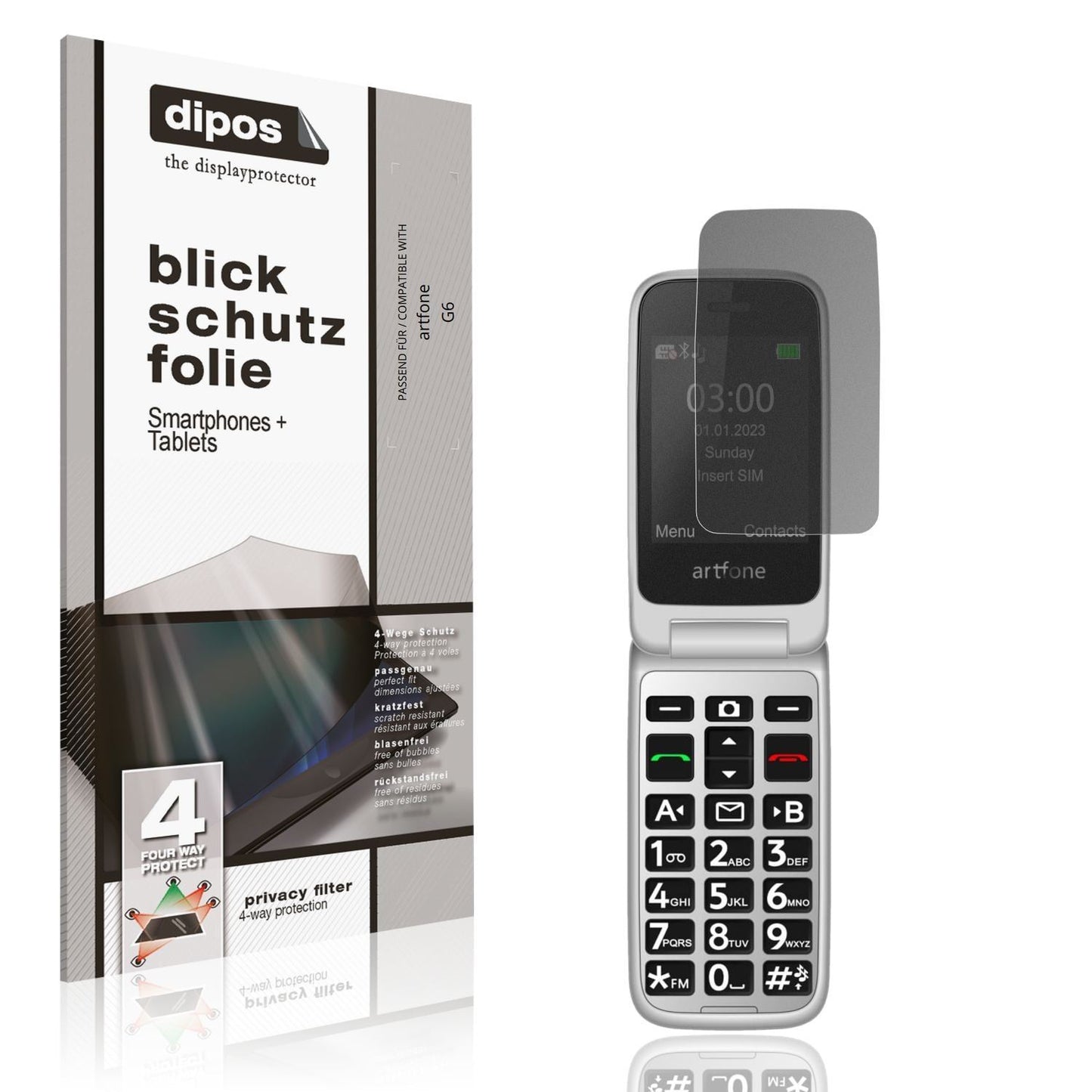 Blickschutzfolie für artfone G6 matt Schutzfolie P (1)