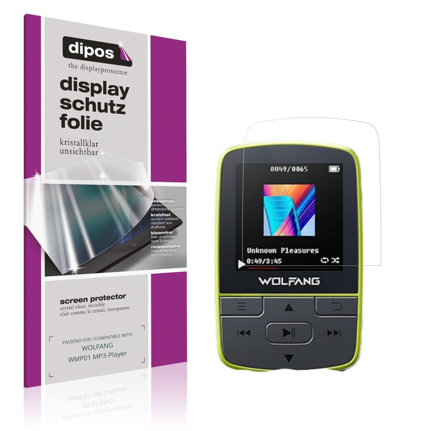 4x Schutzfolie klar für WOLFANG WMP01 MP3-Player D (1)