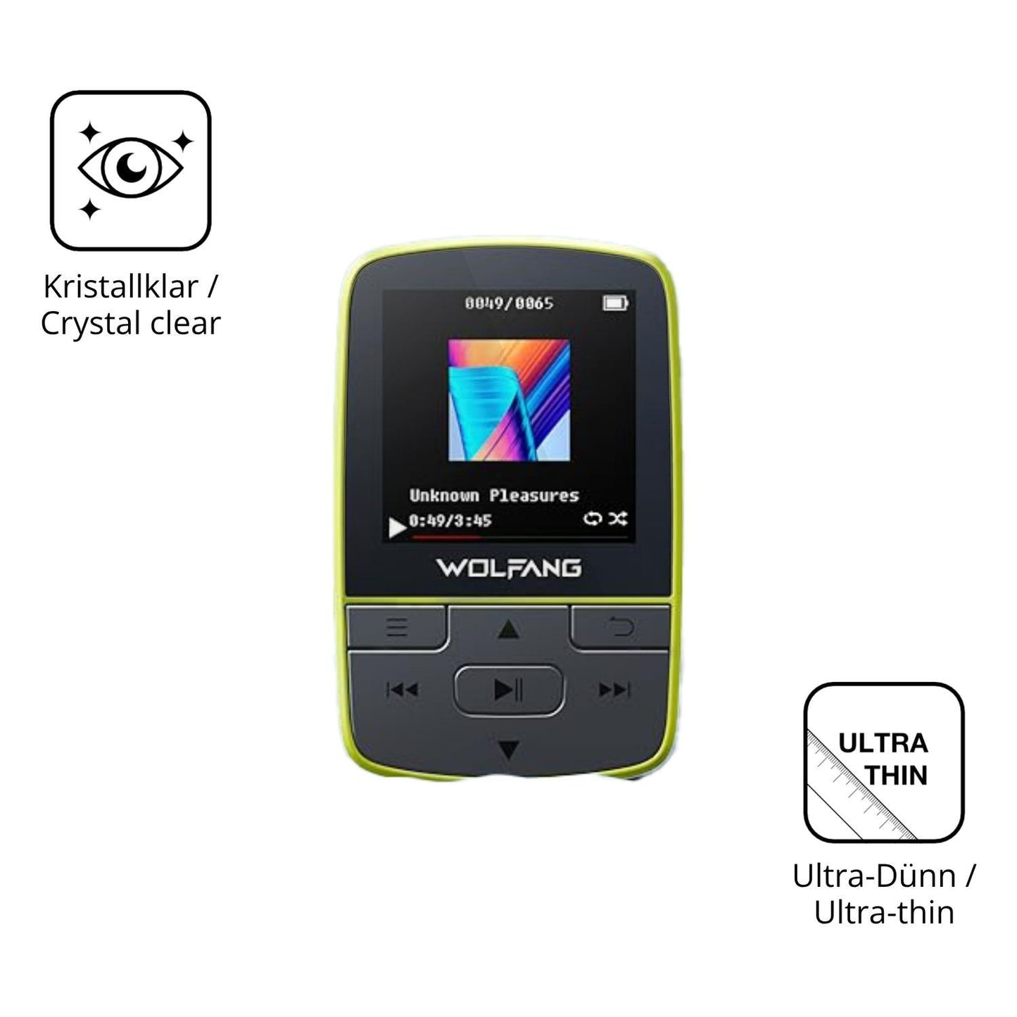 4x Schutzfolie klar für WOLFANG WMP01 MP3-Player D (5)
