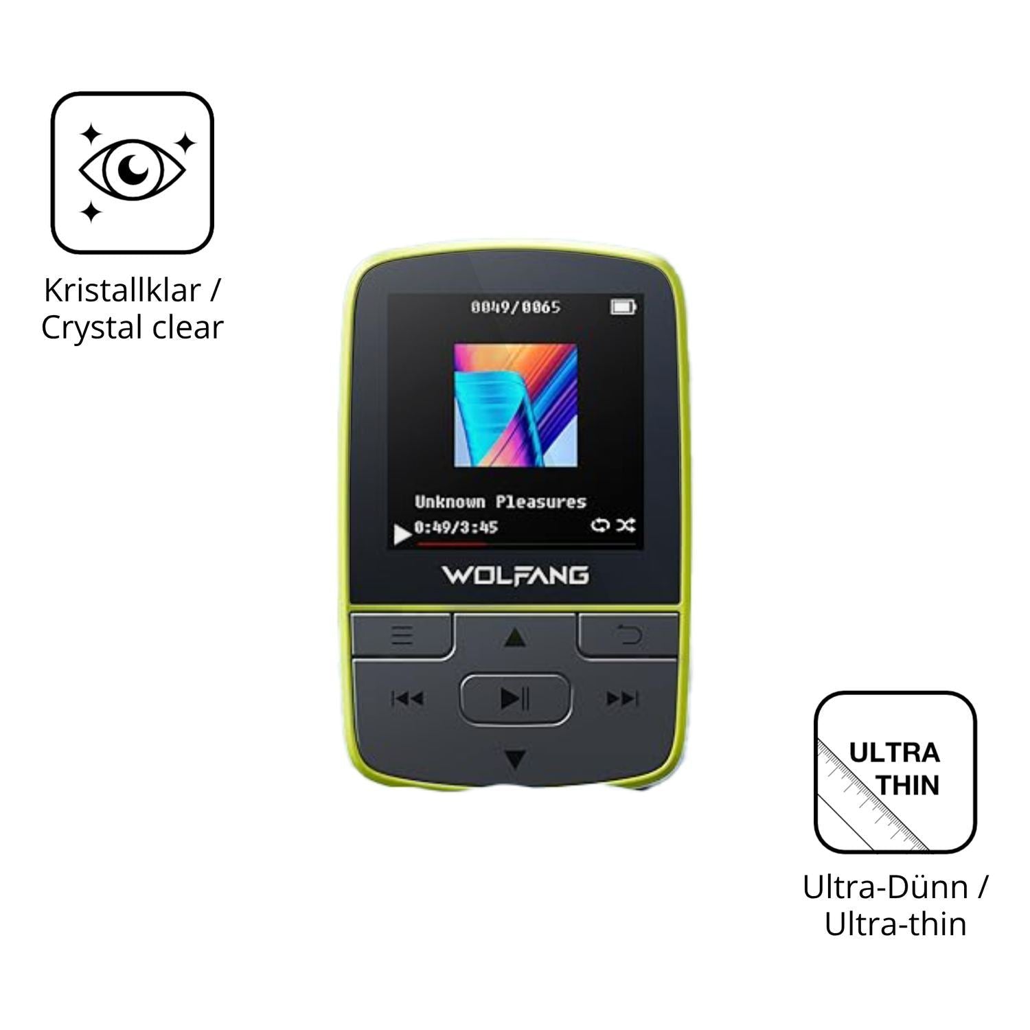 4x Schutzfolie klar für WOLFANG WMP01 MP3-Player D (5)