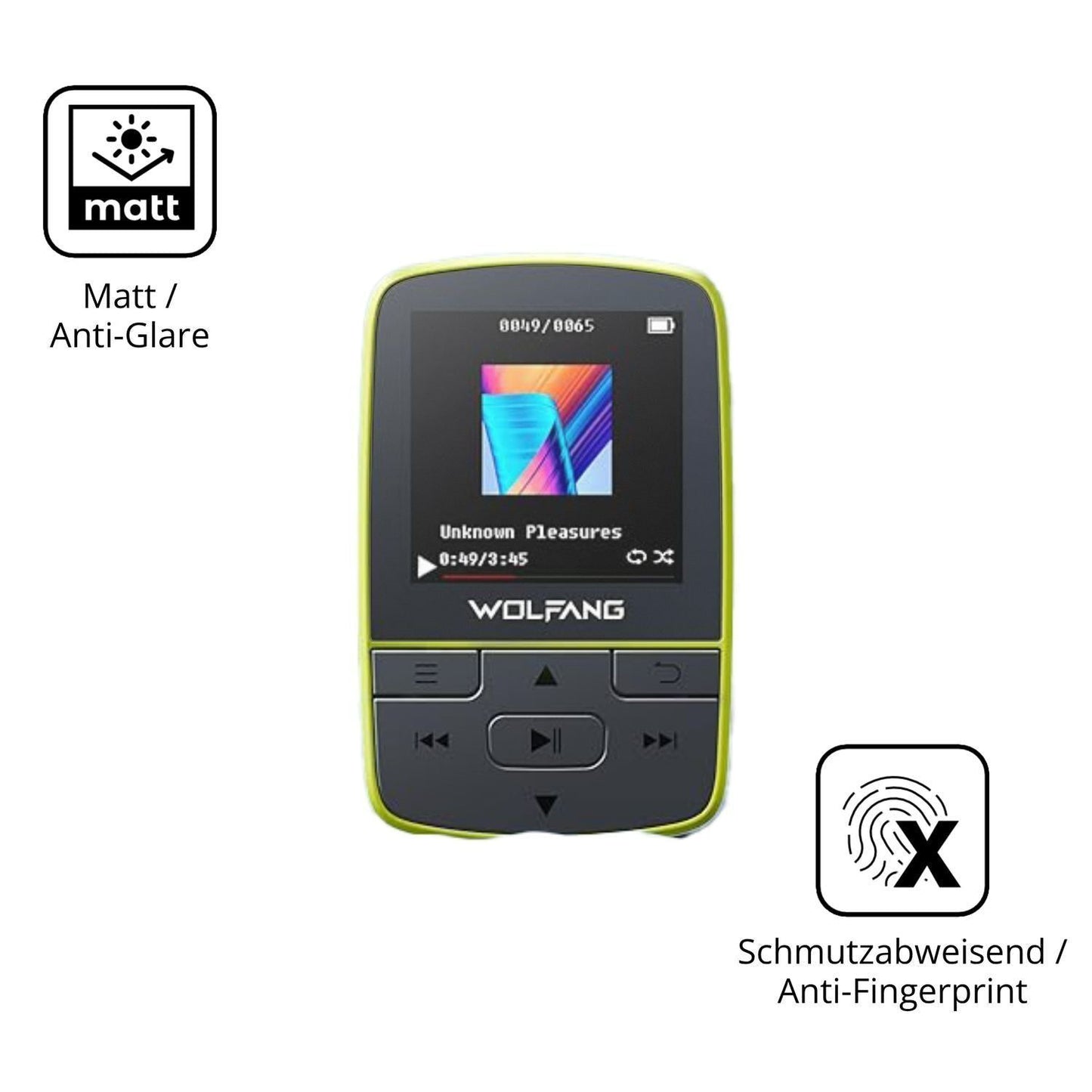 4x Schutzfolie matt für WOLFANG WMP01 MP3-Player D (5)