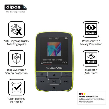 Blickschutzfolie für WOLFANG WMP01 MP3-Player matt (5)
