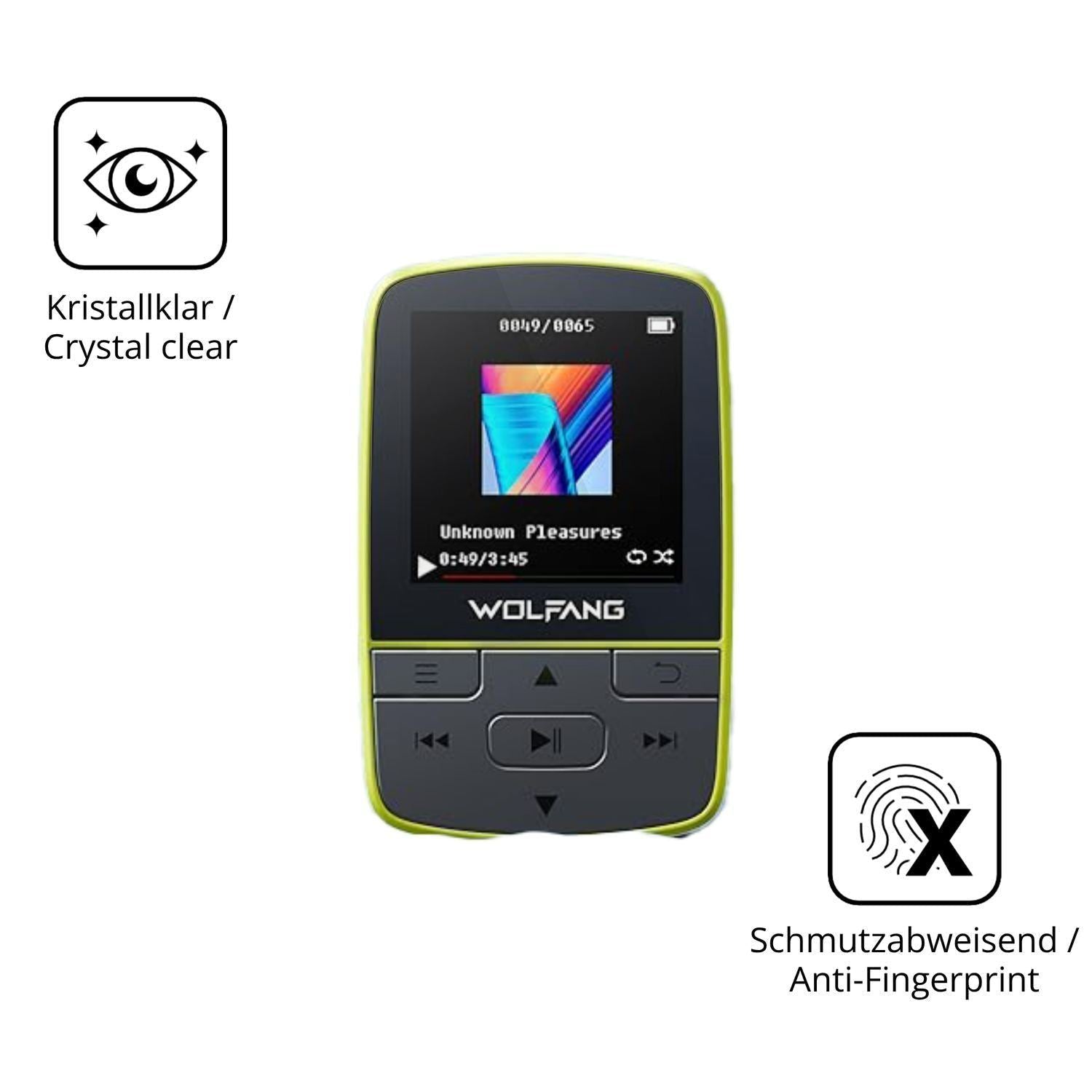 2x 9H Schutzfolie für WOLFANG WMP01 MP3-Player Pan (5)