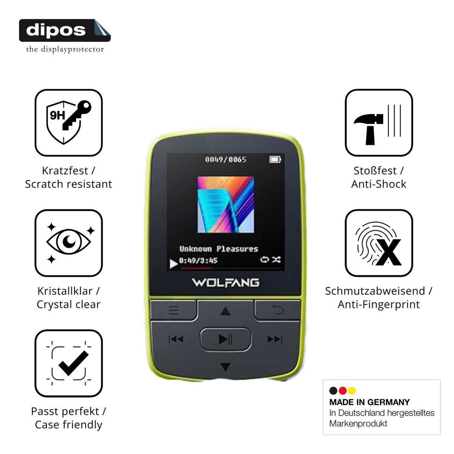 2x 9H Schutzfolie für WOLFANG WMP01 MP3-Player Pan (7)