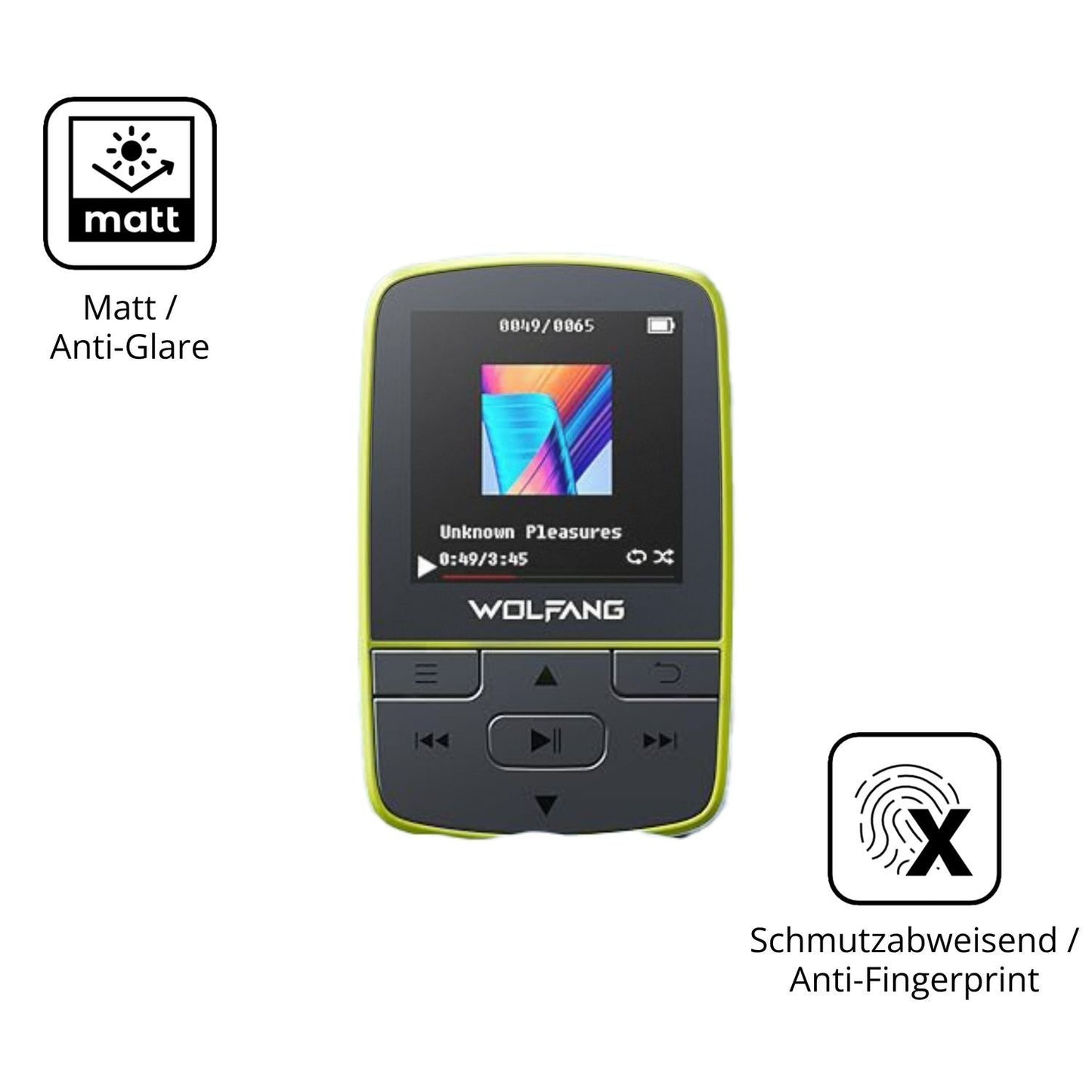 2x 9H Schutzfolie matt für WOLFANG WMP01 MP3-Playe (5)