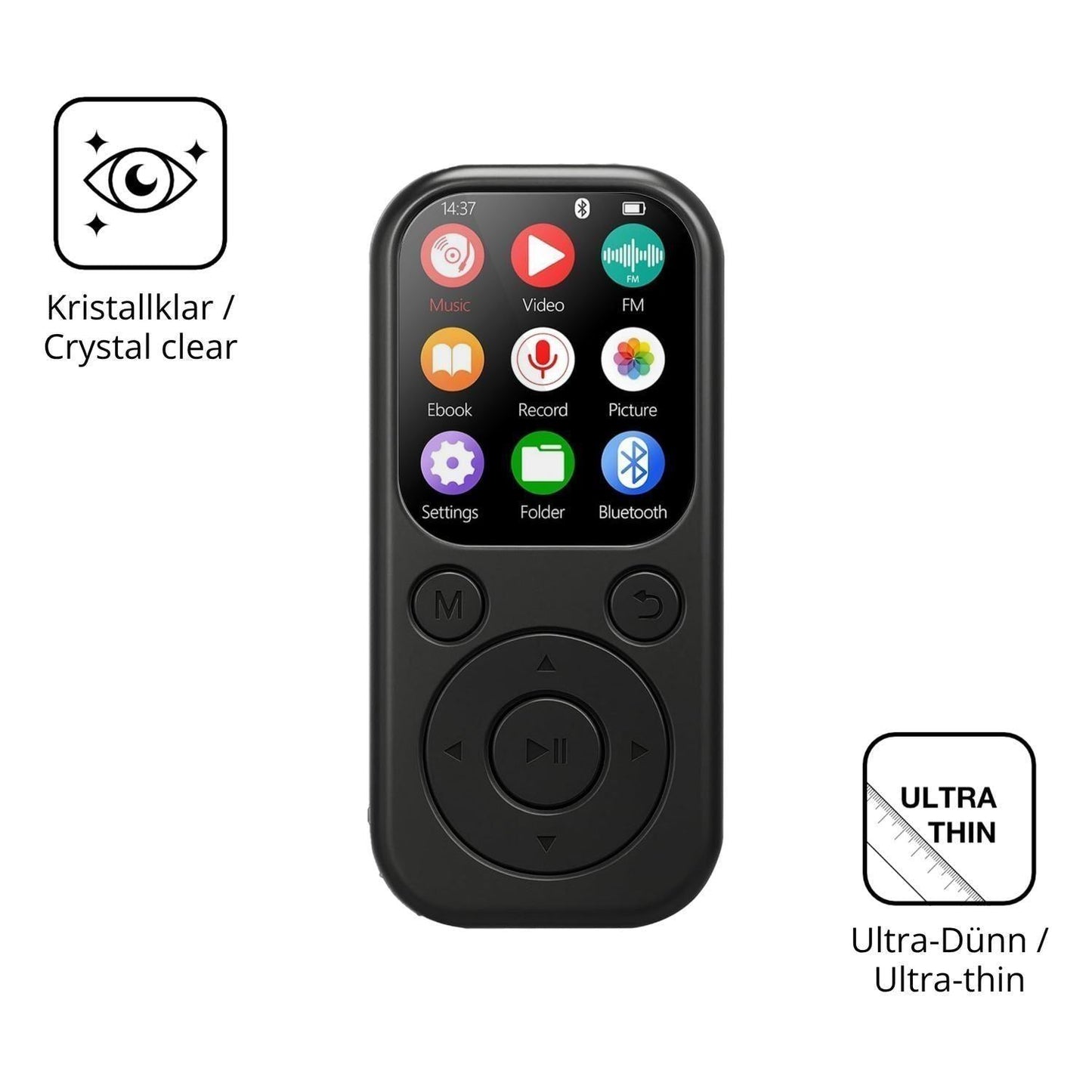 4x Schutzfolie klar für Taichaeu 01D MP3-Player Di (5)
