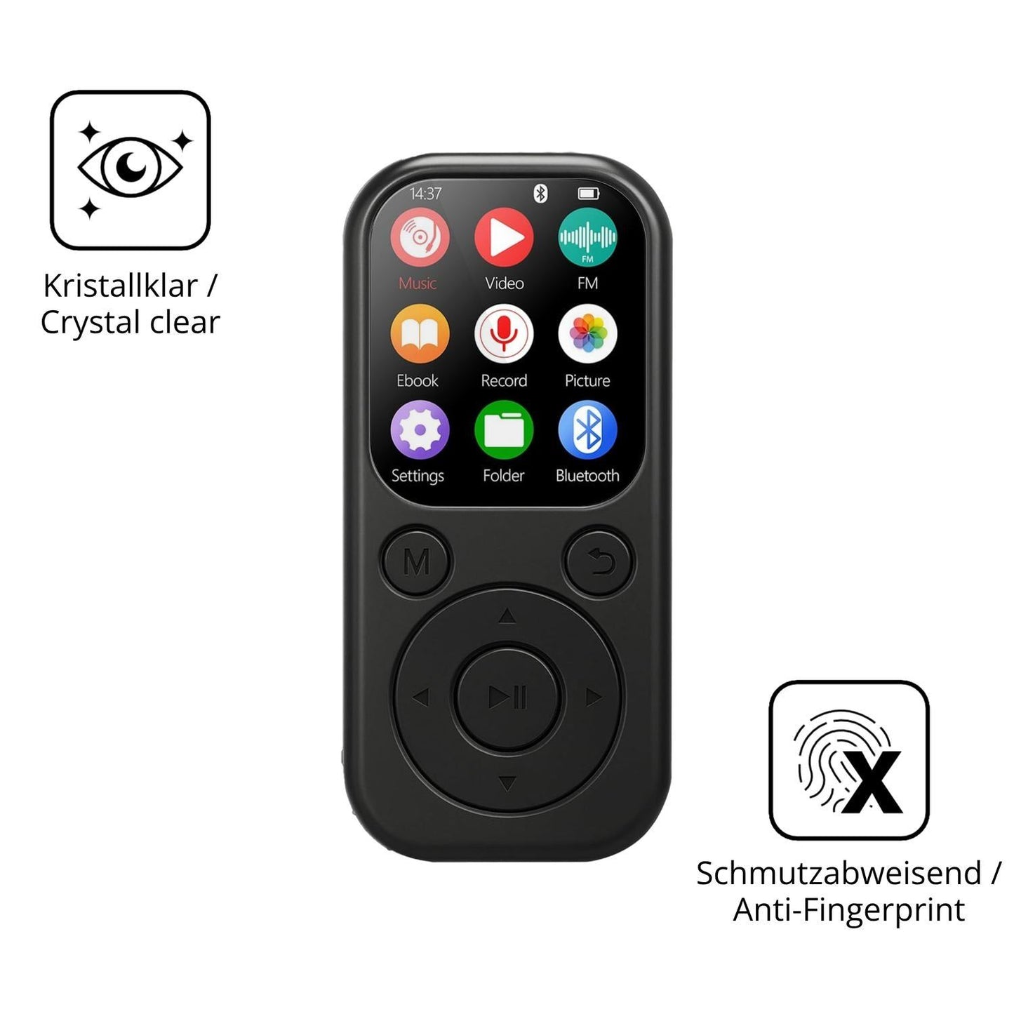 2x 9H Schutzfolie für Taichaeu 01D MP3-Player Panz (5)