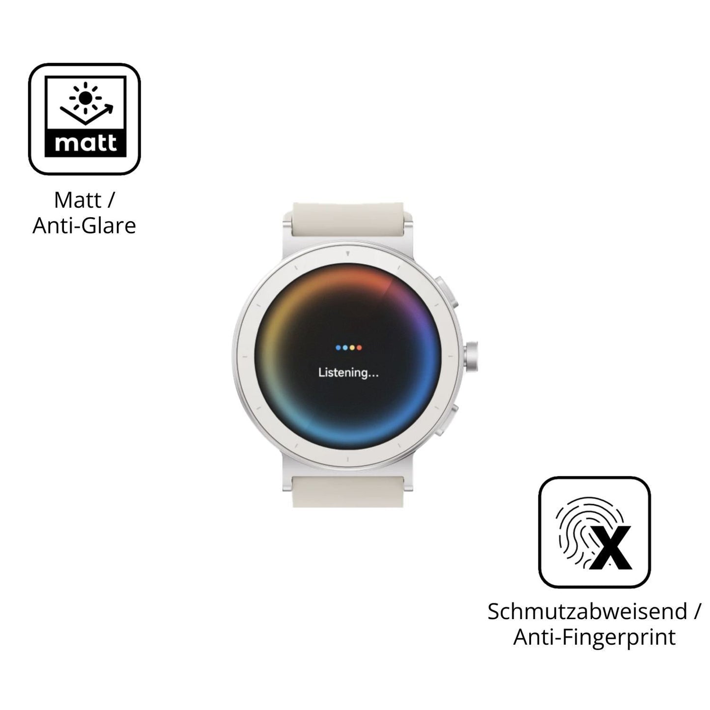 2x 9H Schutzfolie matt für Realme Watch S5 Panzerf (5)