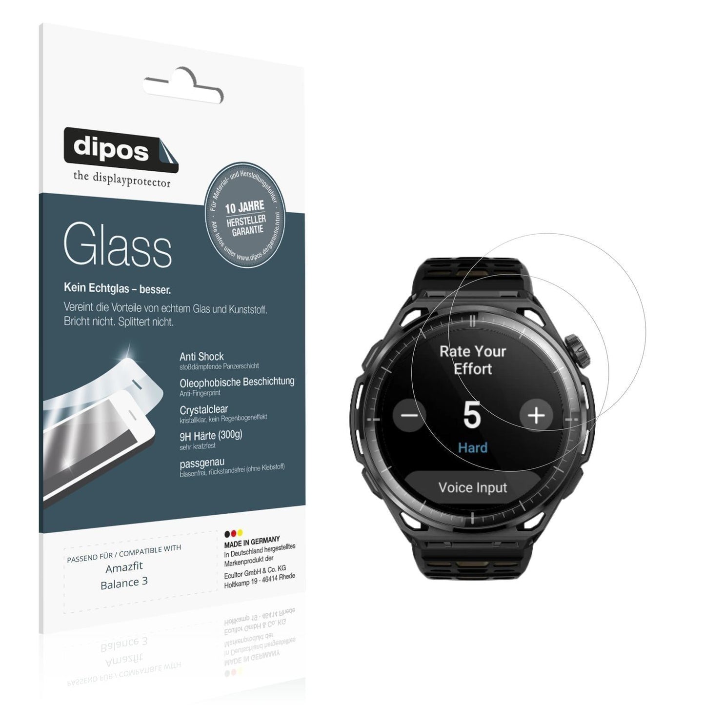 2x 9H Schutzfolie für Amazfit Balance 3 Panzerfoli (1)