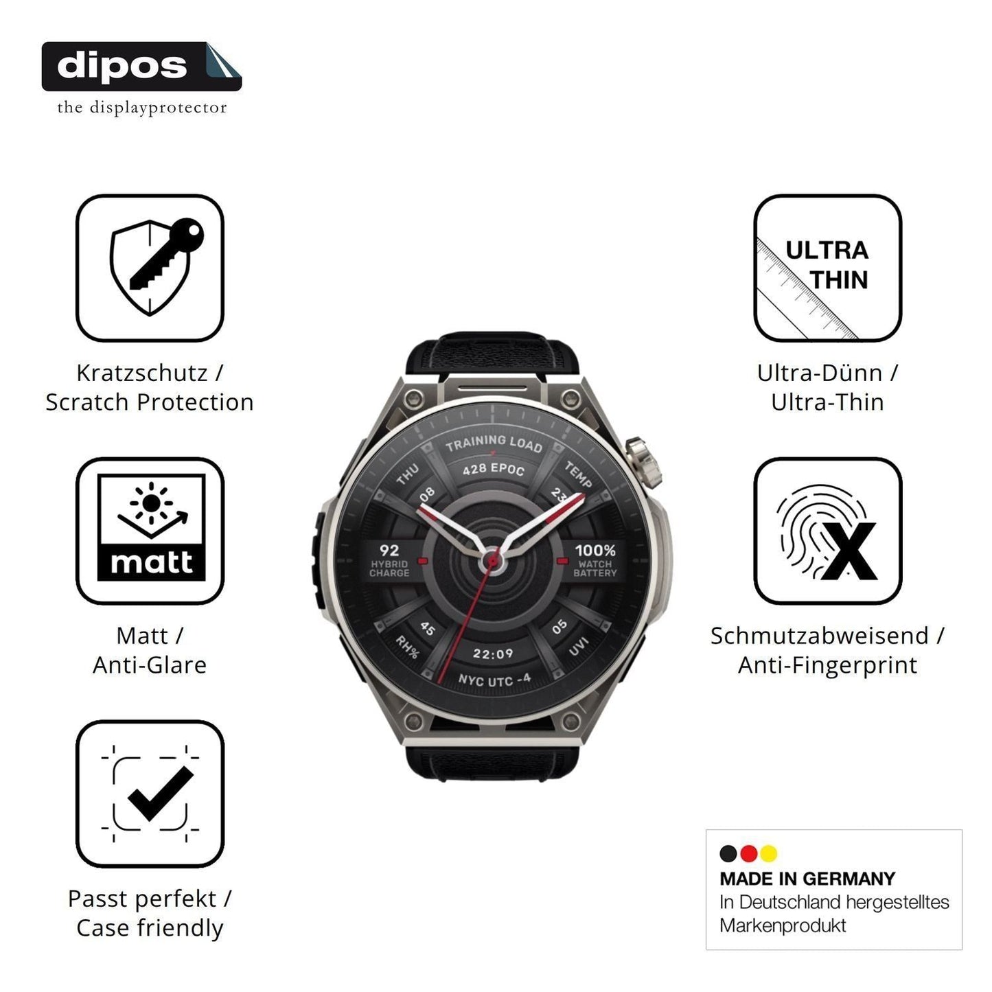 6x Schutzfolie matt für Amazfit Balance Ultra Disp (7)