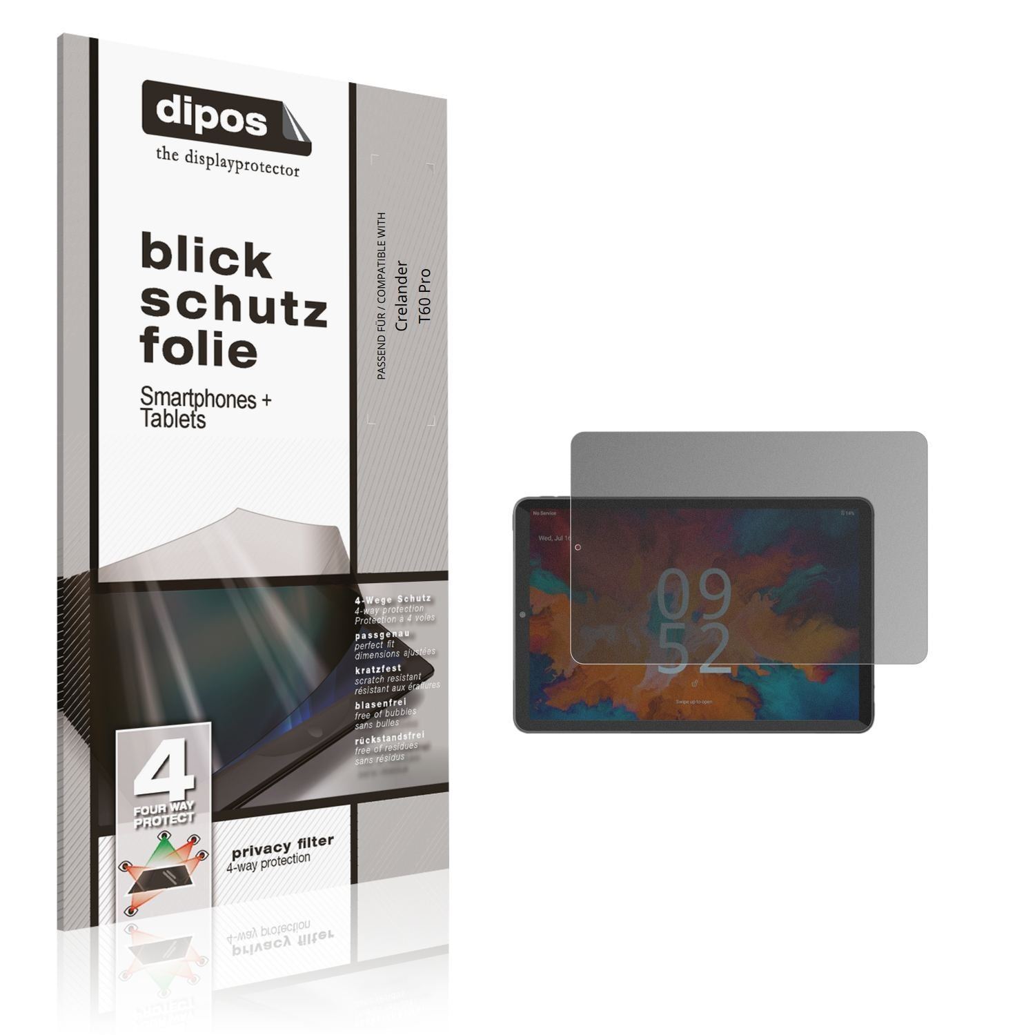Blickschutzfolie für Crelander T60 Pro matt Schutz (1)