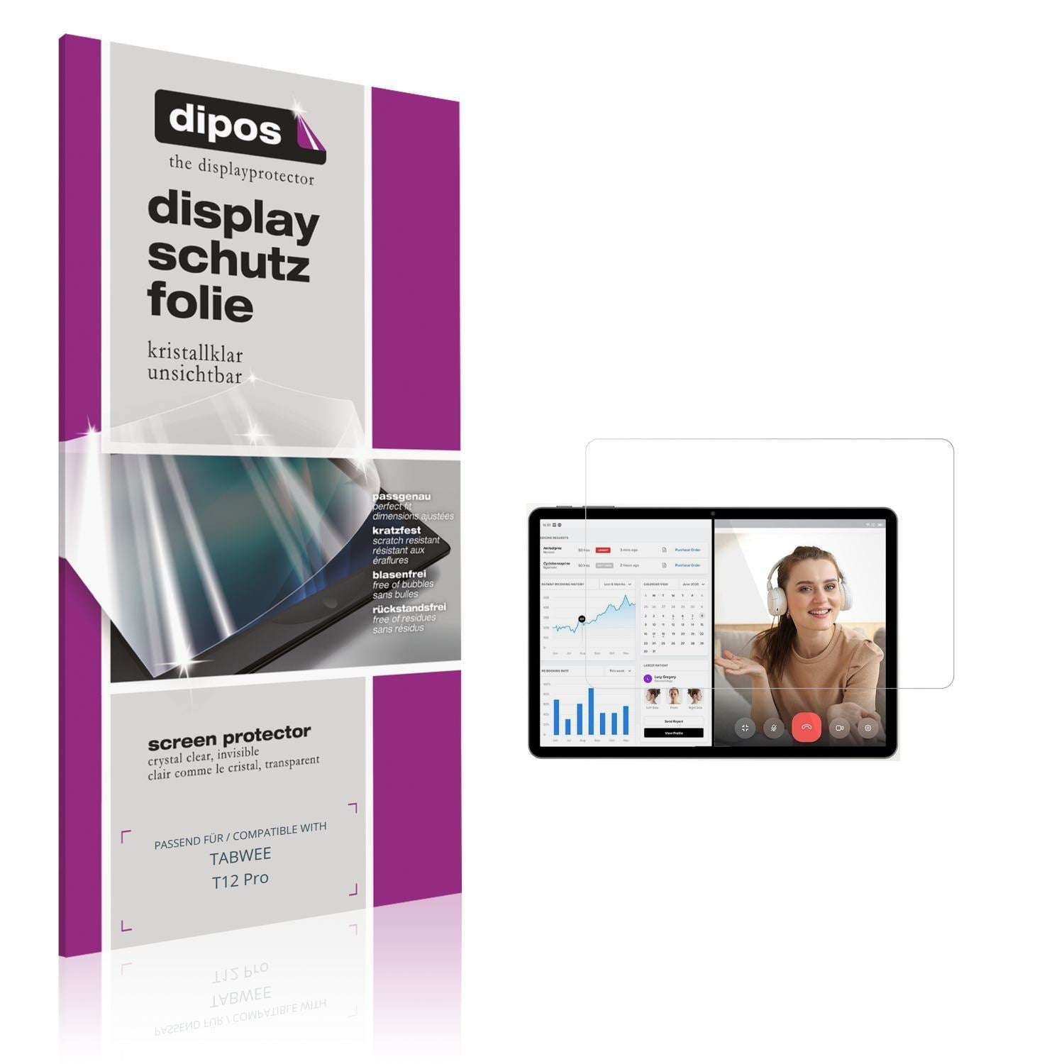 2x Schutzfolie klar für TABWEE T12 Pro Display-Sch (1)