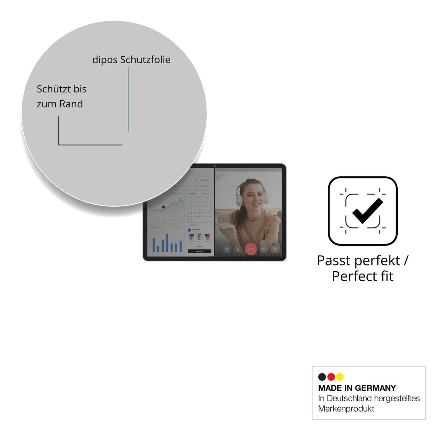 Blickschutzfolie für TABWEE T12 Pro matt Schutzfol (4)