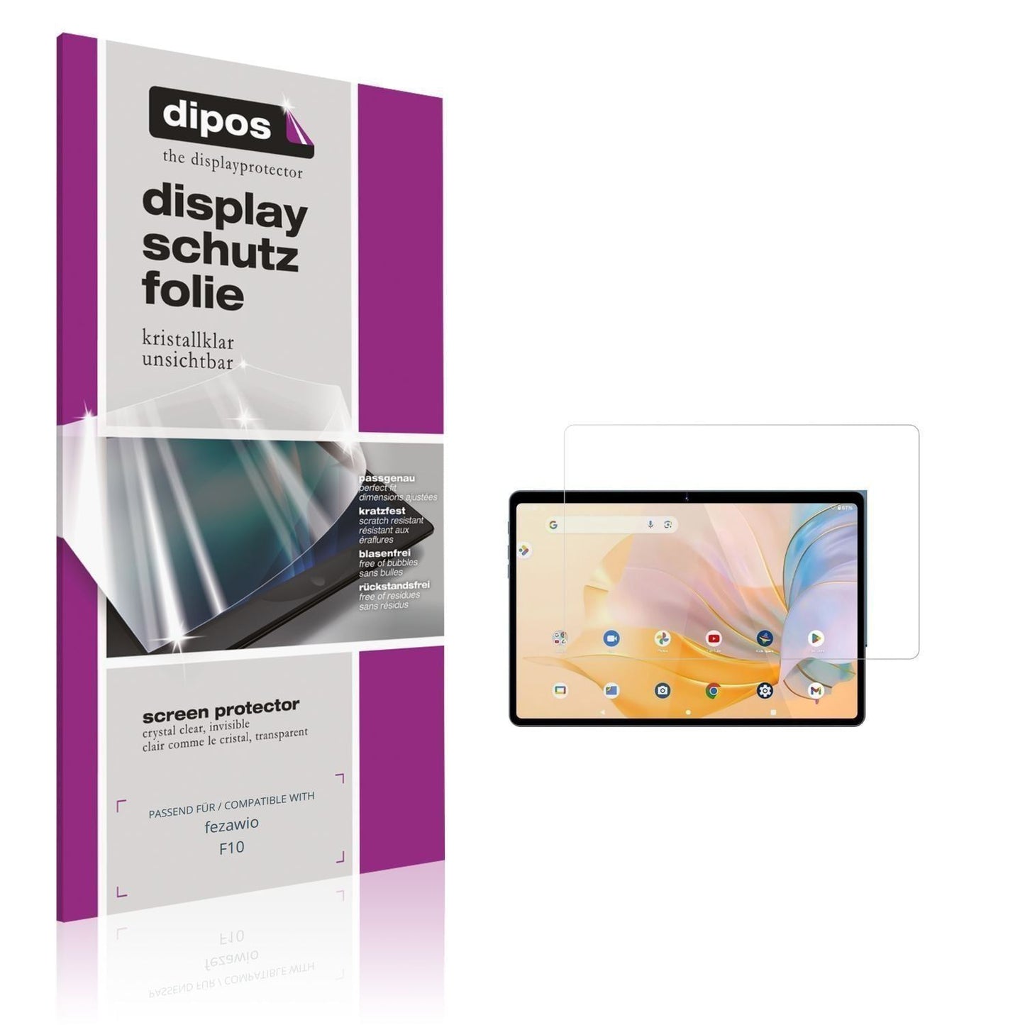 2x Schutzfolie klar für fezawio F10 Display-Schutz (1)