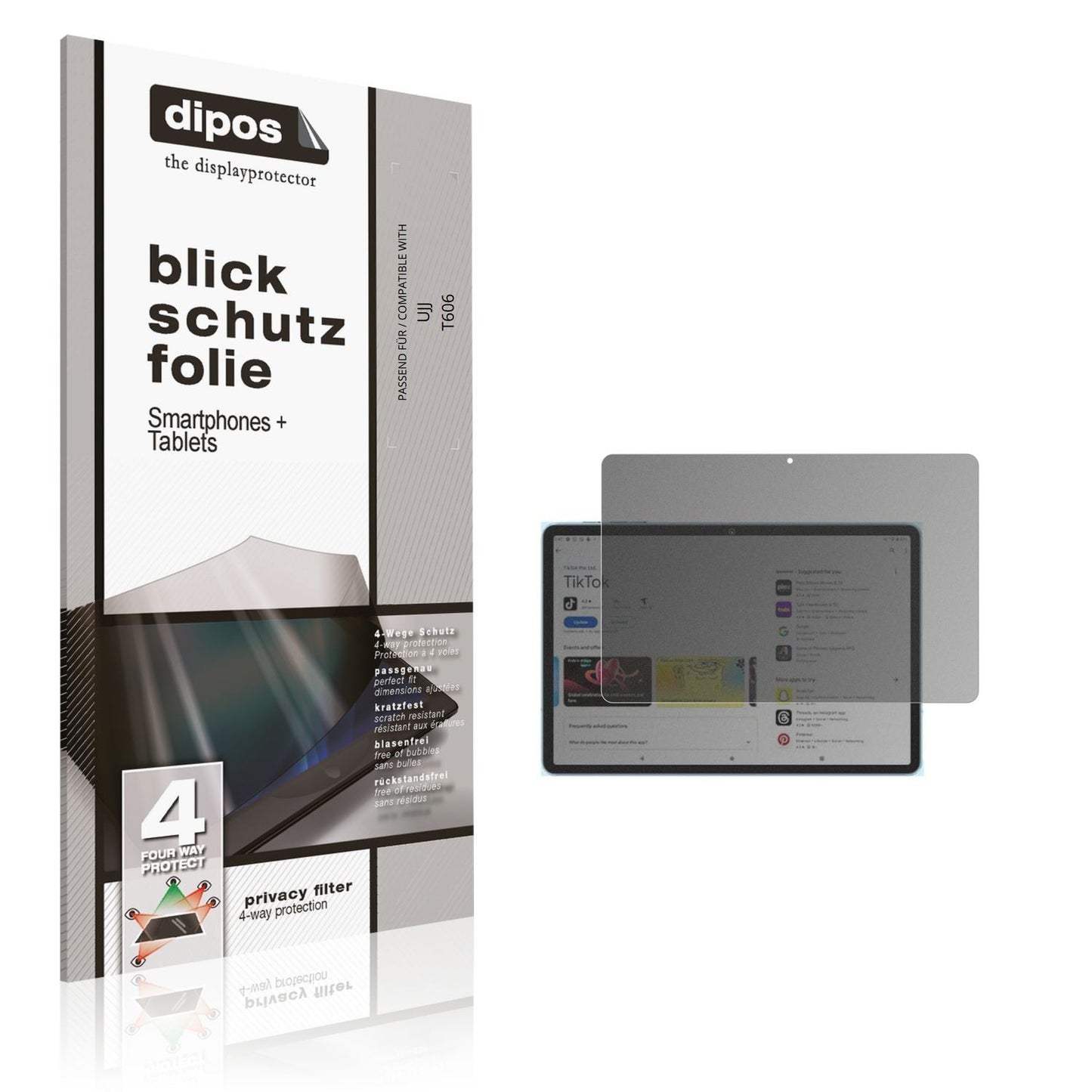 Blickschutzfolie für UJJ T606 matt Schutzfolie Pri (1)