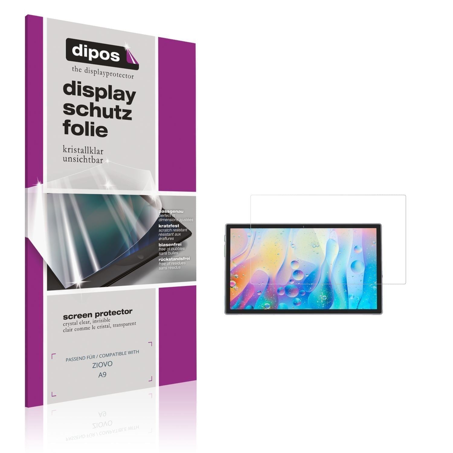 2x Schutzfolie klar für ZIOVO A9 Display-Schutzfol (1)