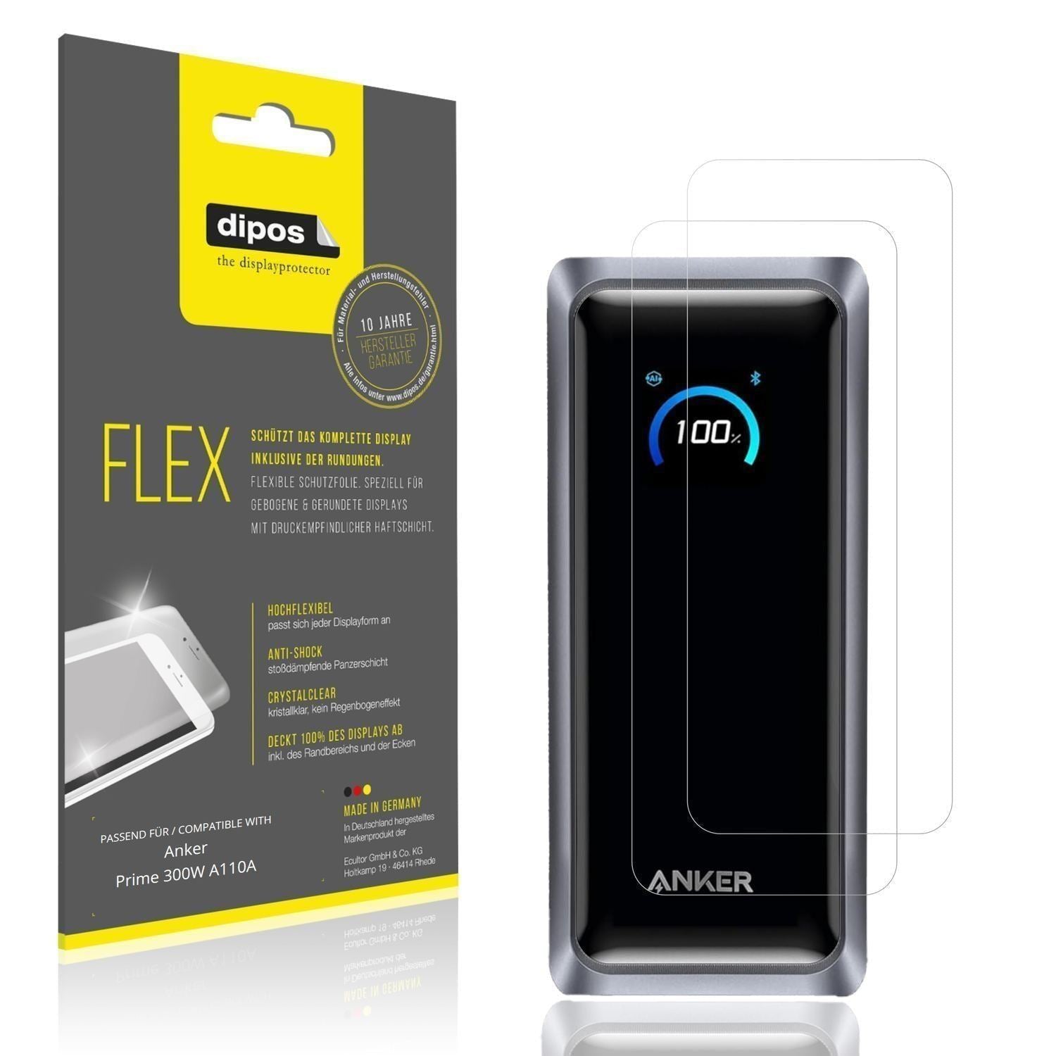2x 3D Full Cover Schutzfolie für Anker Prime 300W  (1)